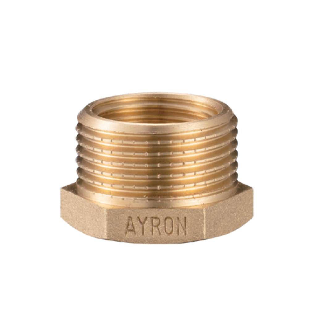 Ayron Brass Reducing Bush 25mm x 20mm - High-Quality Brass Fitting for Plumbing & Pipe Connections - Perfect for Water, Gas & HVAC Systems