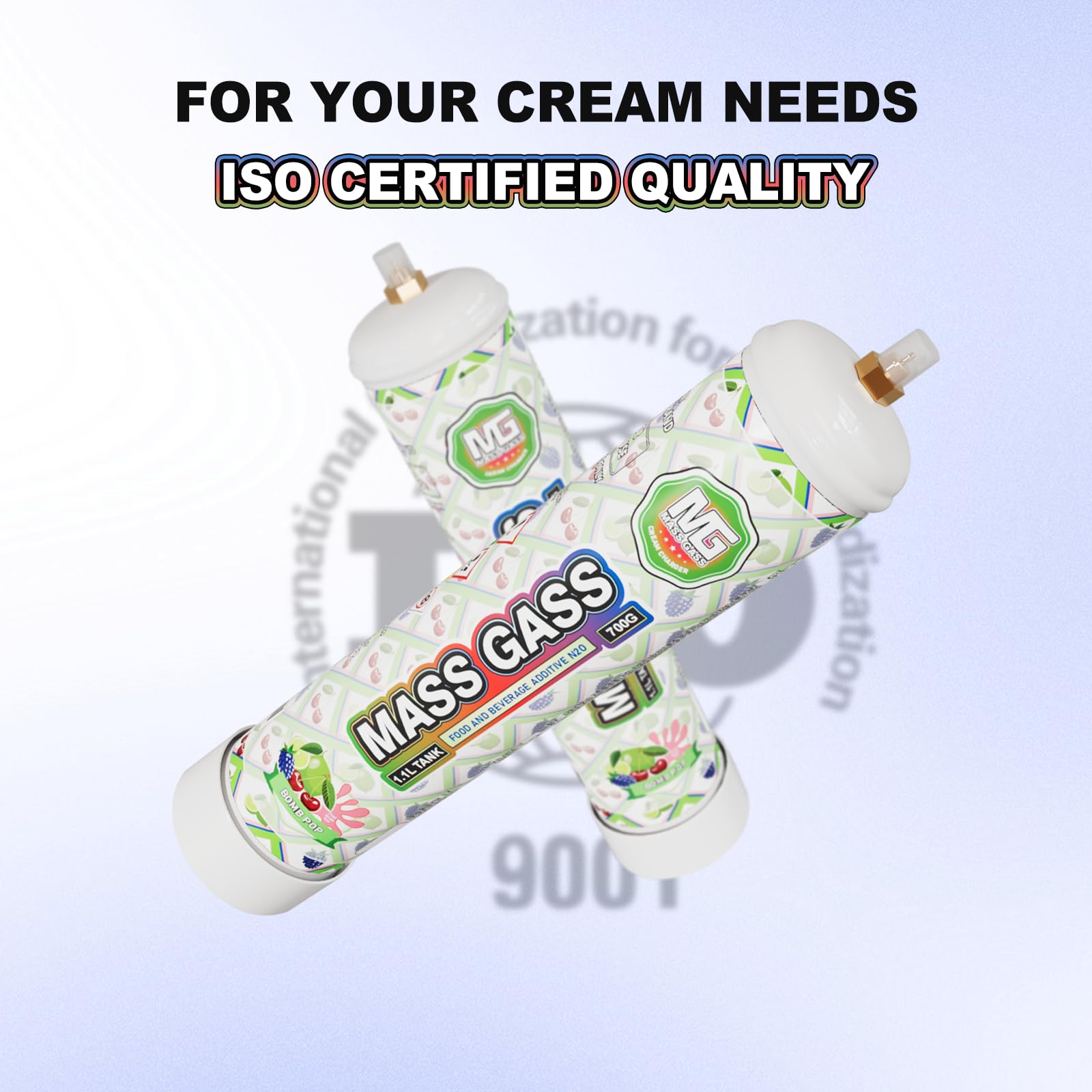 Premium Whipped Cream Chargers - MassGass 700g 1.1L (6 Cylinders) - N2O Cream Chargers for Professional Desserts, Coffee Toppings & Home Baking | Ideal for Bakeries, Cafes & DIY Dessert Lovers