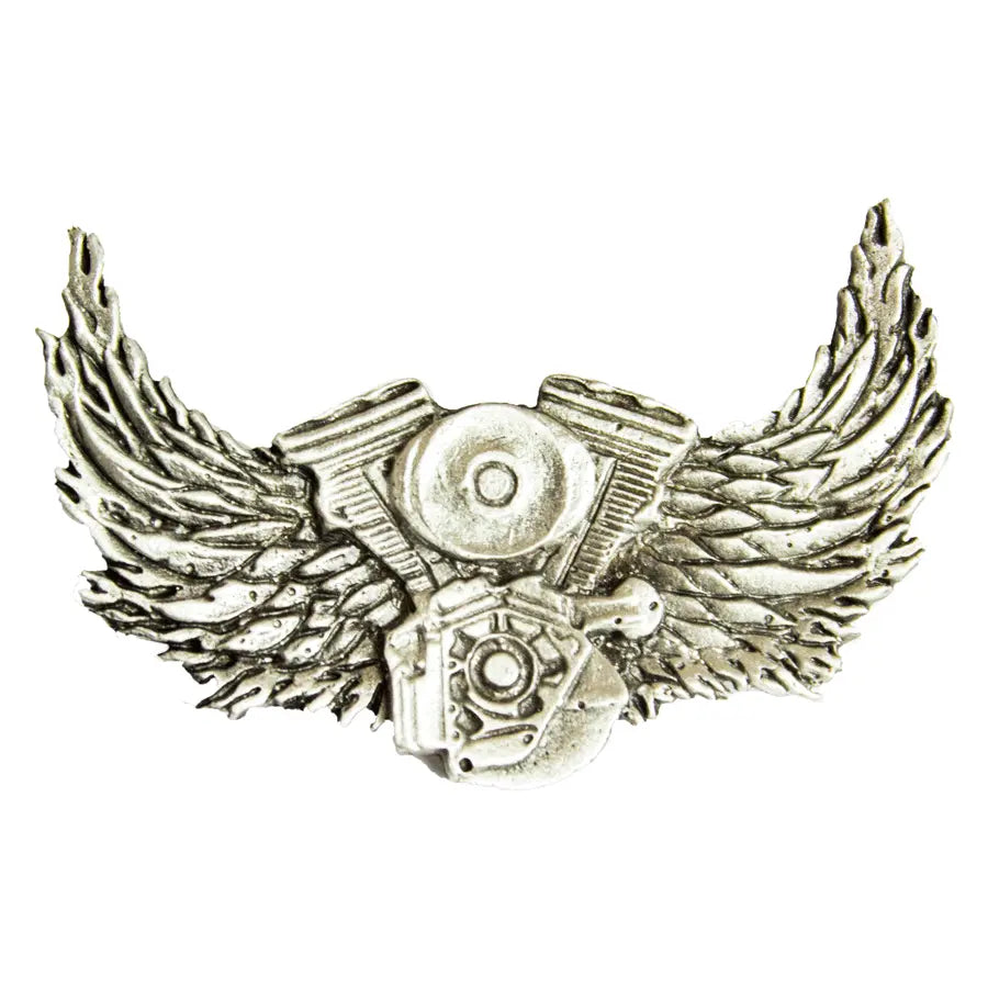 BOL Engine With Wings Pewter Pin - Vintage Aviation Enthusiast Collectible for Jackets, Hats & Backpacks