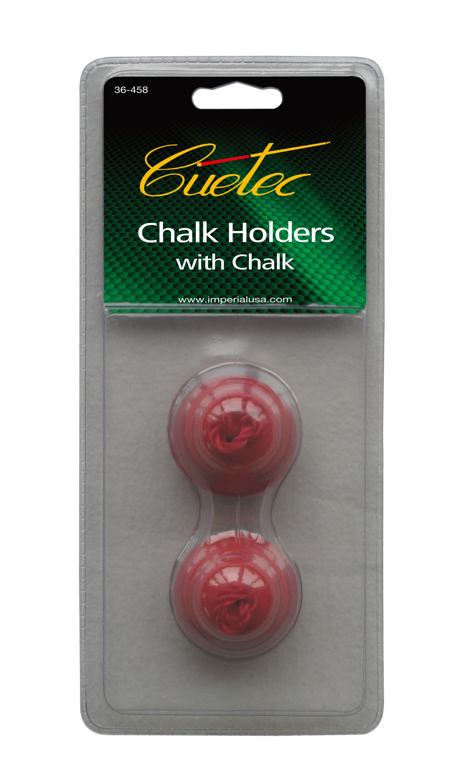 Premium Cuetec Billiard Chalk Holder with Rubber Grip & 2 Chalk Cubes - Durable Pool Cue Accessory for Professional & Home Game Rooms