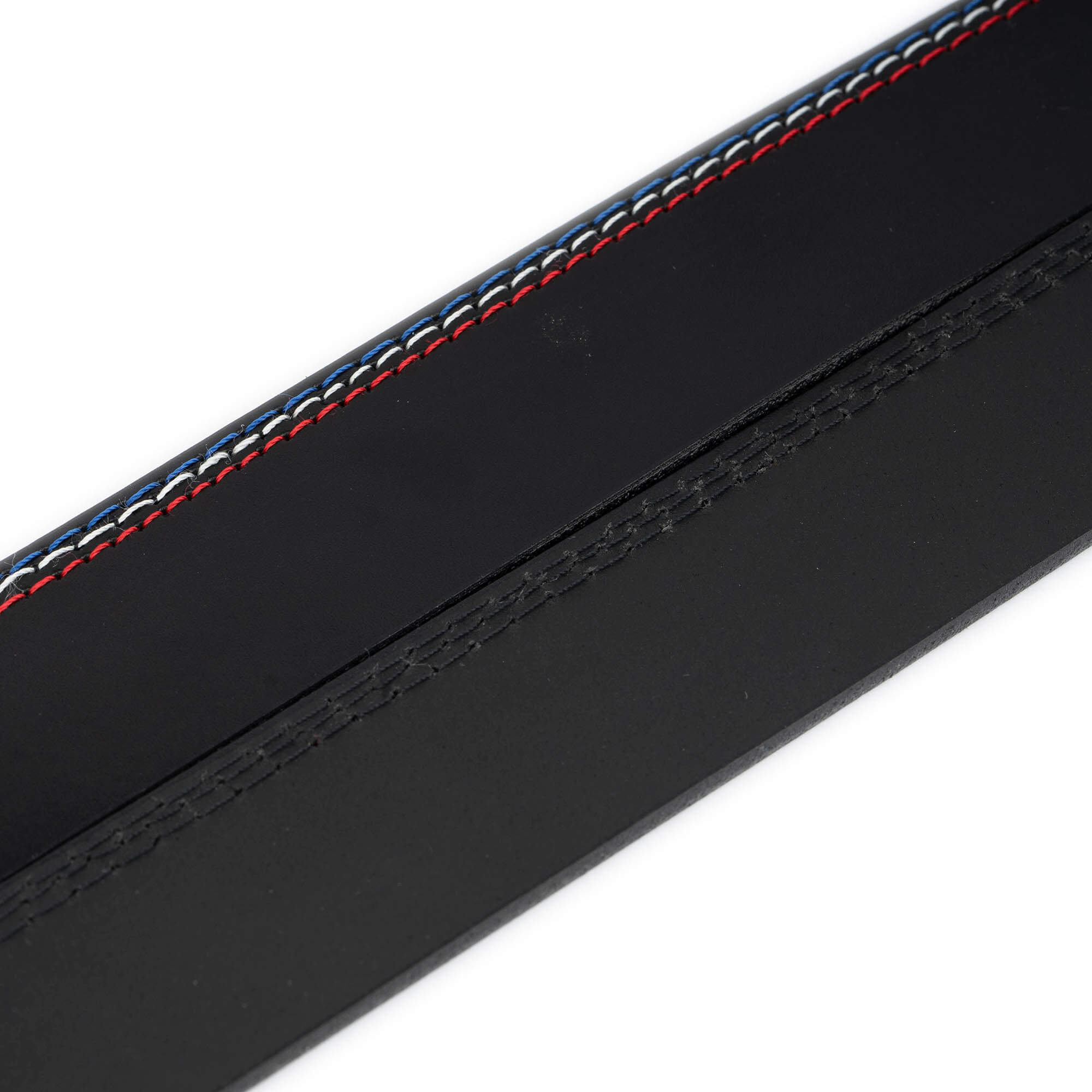 Premium Black Leather Belt with Colorful Stitching - Dunhill Style Replacement Buckle for Men | Perfect for Business Attire, Casual Wear & Formal Occasions