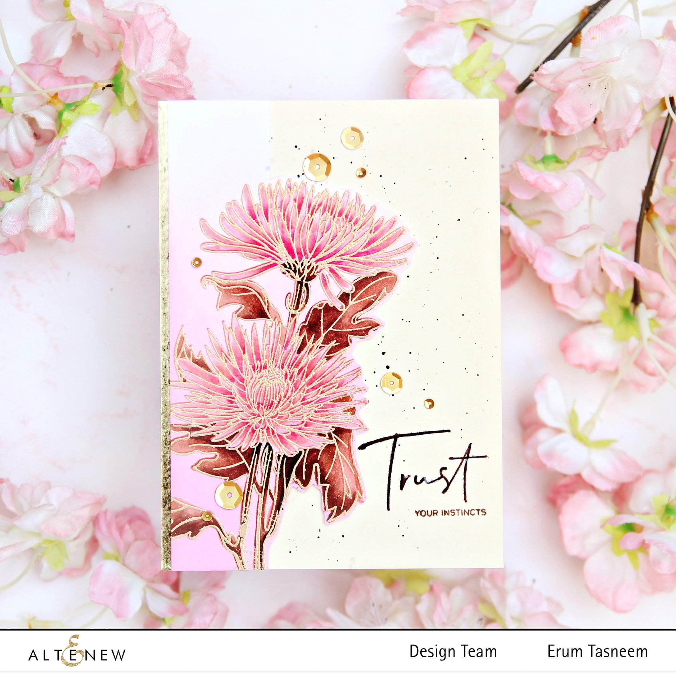 Spider Mums Outline Stamp Set for Floral Painting - DIY Flower Art Stamps for Card Making, Scrapbooking & Home Decor