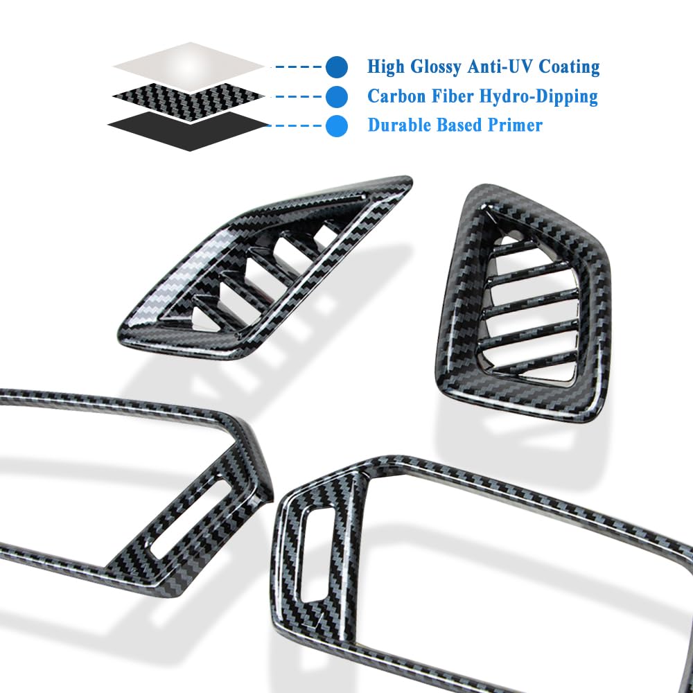 Carbon Fiber Hydro-Dipped Air Vent Trim Cover for 2018-2022 Honda Accord 10th Gen - Interior Upgrade Accessories for Dash & Vent Protection | Perfect for Car Enthusiasts & Customization