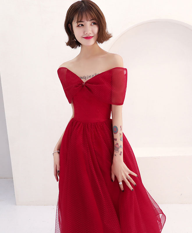 Elegant Burgundy Tulle Short Prom Dress for Women - Sexy Burgundy Evening Party Gown for Homecoming, Cocktail, Formal Events & Special Occasions
