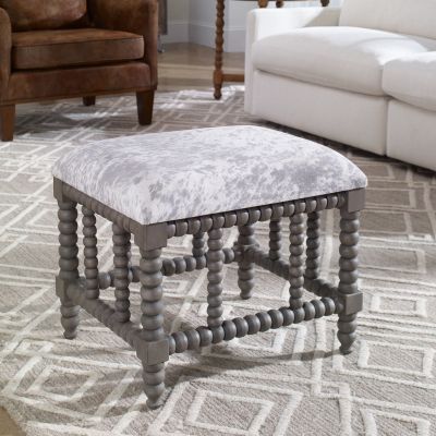 The Timeless Elegance of the Genuine Cowhide Print Ottoman Footstool