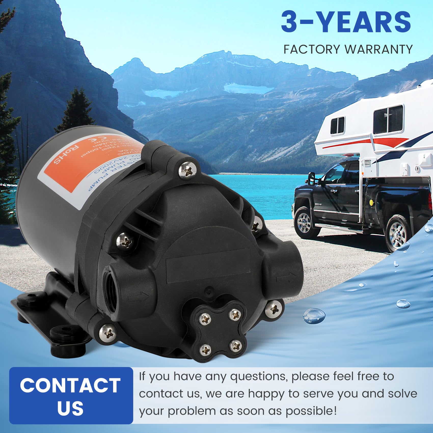 2024 Upgraded Betollo 8800 Booster Pump Kit - High Pressure Reverse Osmosis Water Pump for 200 GPD RO Systems | Includes High-Voltage Switch | Perfect for Home Water Filtration & Manifold Applications