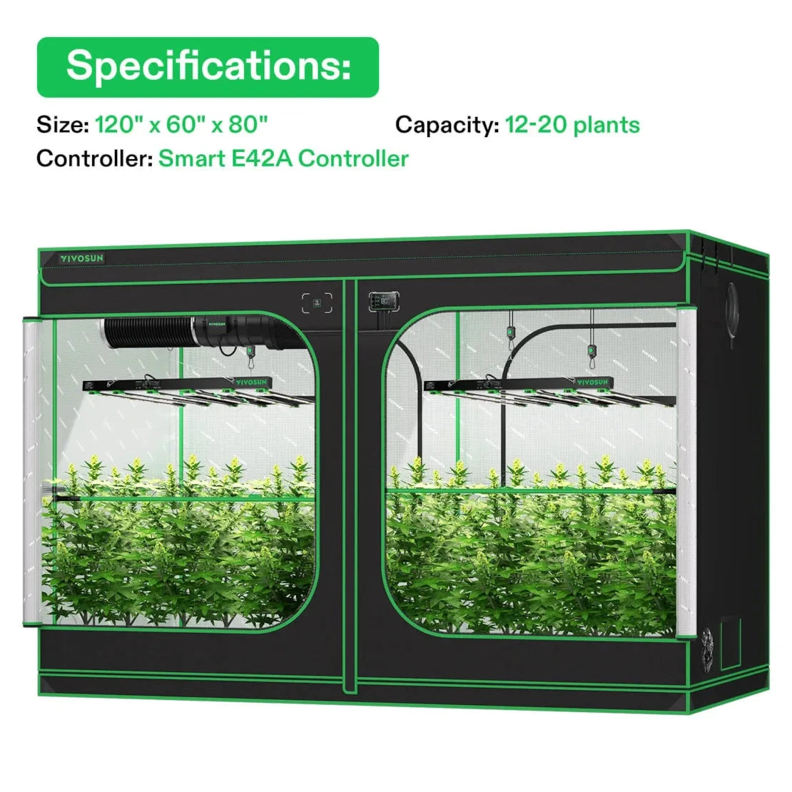 Vivosun Smart Grow Tent Kit Pro - 12 Plant G8 | 5' x 10' Hydroponic Indoor Grow System for Vegetables, Herbs & Flowers | Perfect for Home Gardening & Commercial Use