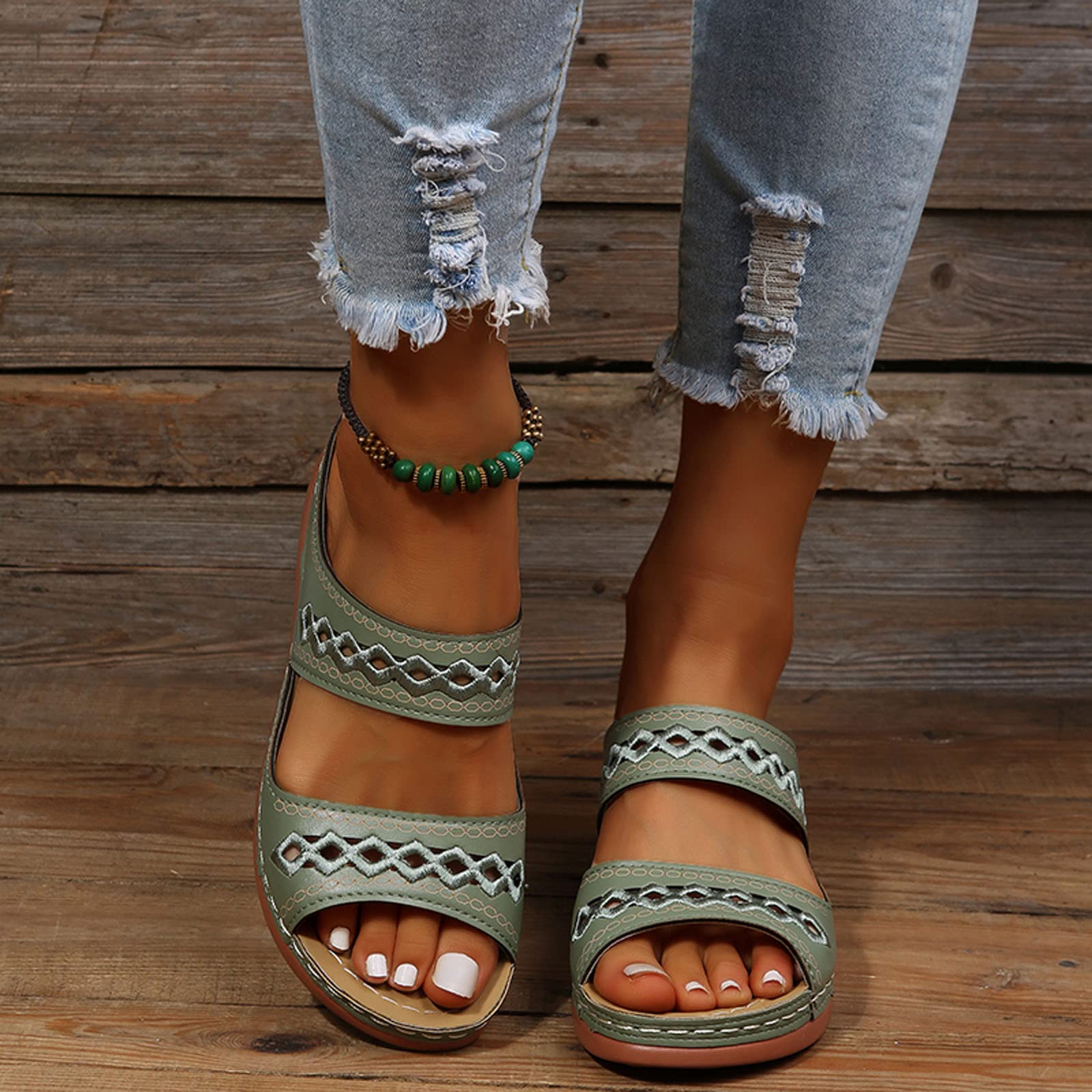 WILLBEST Women's Comfortable Lightweight Summer Sandals - Non-Slip Beach Wedge Slippers & Casual Flat Shoes for Women | Perfect for Beach, Pool, Vacation and Everyday Wear