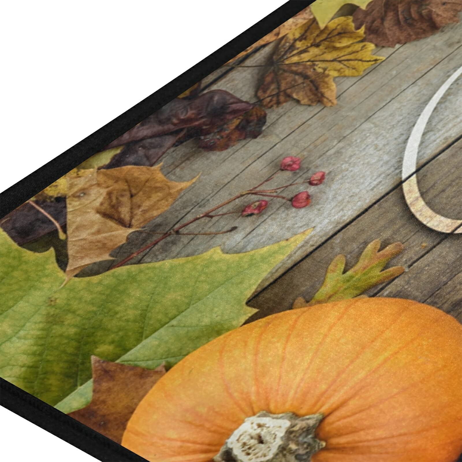 Non-Slip Thanksgiving Kitchen Rug Runner - 39x20 Inch Fall Pumpkin Doormat for Bathroom, Indoor Decor - Perfect for Holiday Gatherings & Cozy Home Entrance