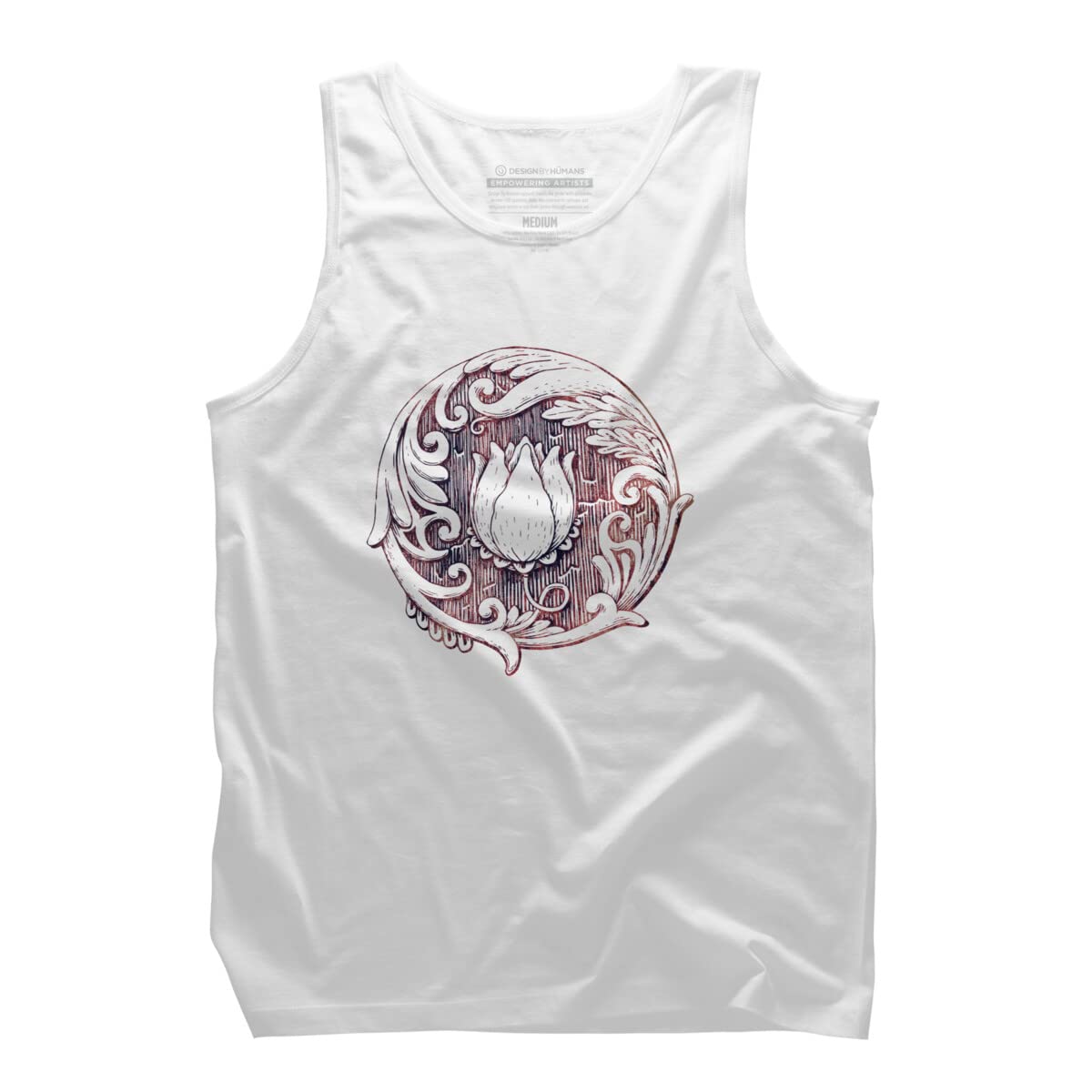 Exosam Men's Lotus Flower Tank Top - Breathable Cotton Casual Shirt for Yoga, Gym & Summer Outfits