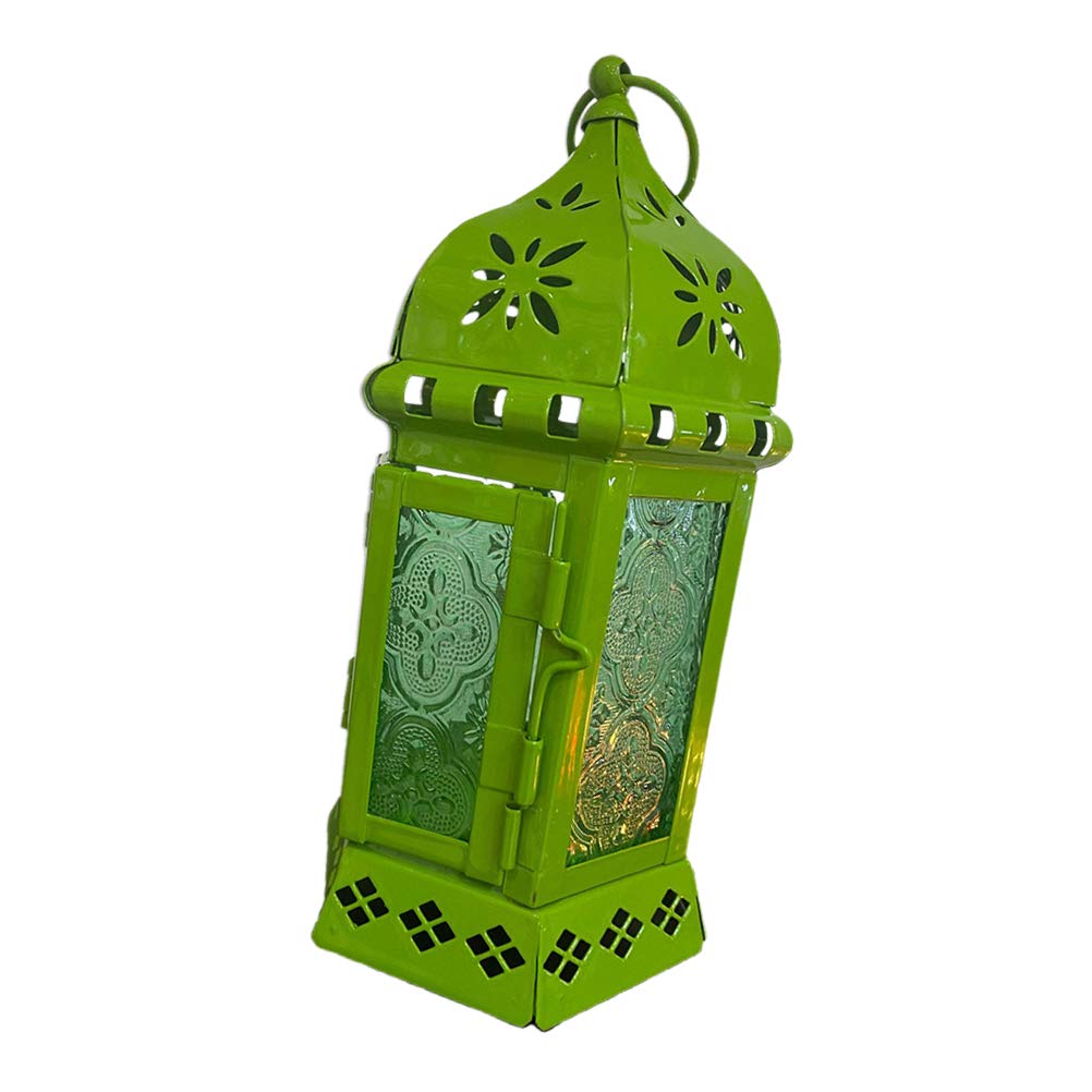 1PC Moroccan Wrought Iron Candlestick - Rustic Hanging Candle Lantern Holder for Tea Lights - European Style Iron Lantern for Home Decor, Wedding, Garden & Romantic Ambiance