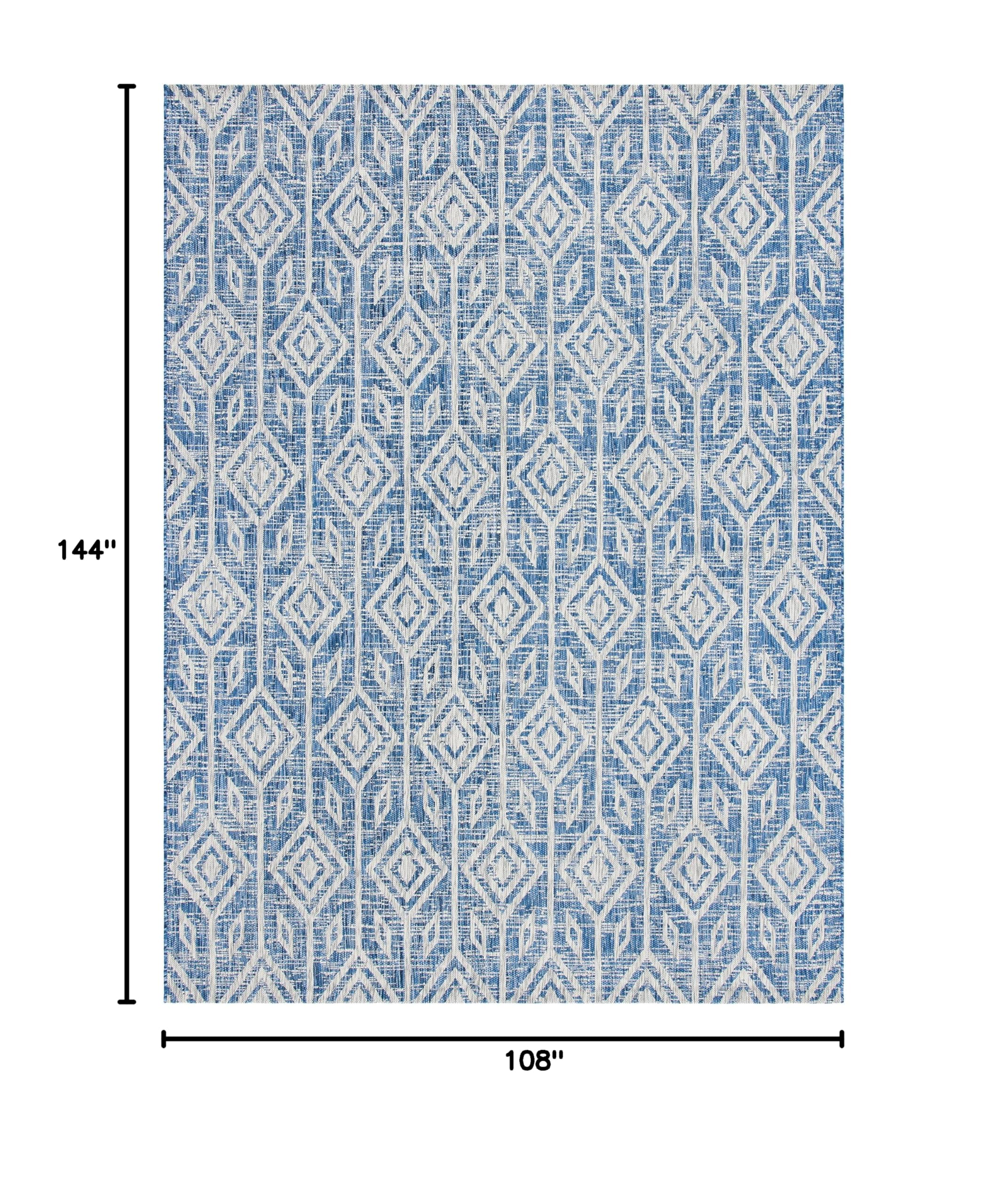 SAFAVIEH Courtyard Collection 9' x 12' Navy/Grey Indoor Outdoor Rug - Waterproof, Easy Clean, Non-Slip - Perfect for Patio, Backyard, Mudroom & High Traffic Areas