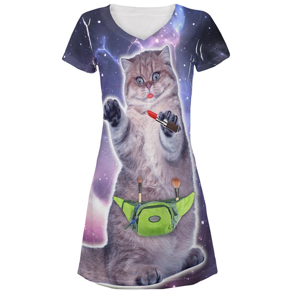 Funny Cat Print Beach Cover-Up Dress for Women - Cute & Playful Swimwear Coverup for Pool, Vacation & Summer Outfits