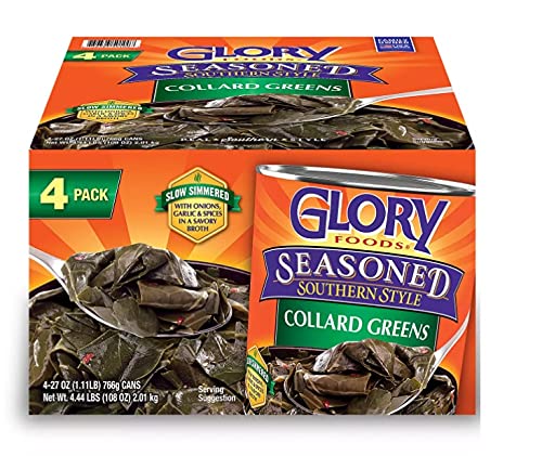 Seasoned Collard Greens Glory 4-Pack | Southern Style Cooked Greens | Perfect for Family Dinners, BBQs & Holiday Meals