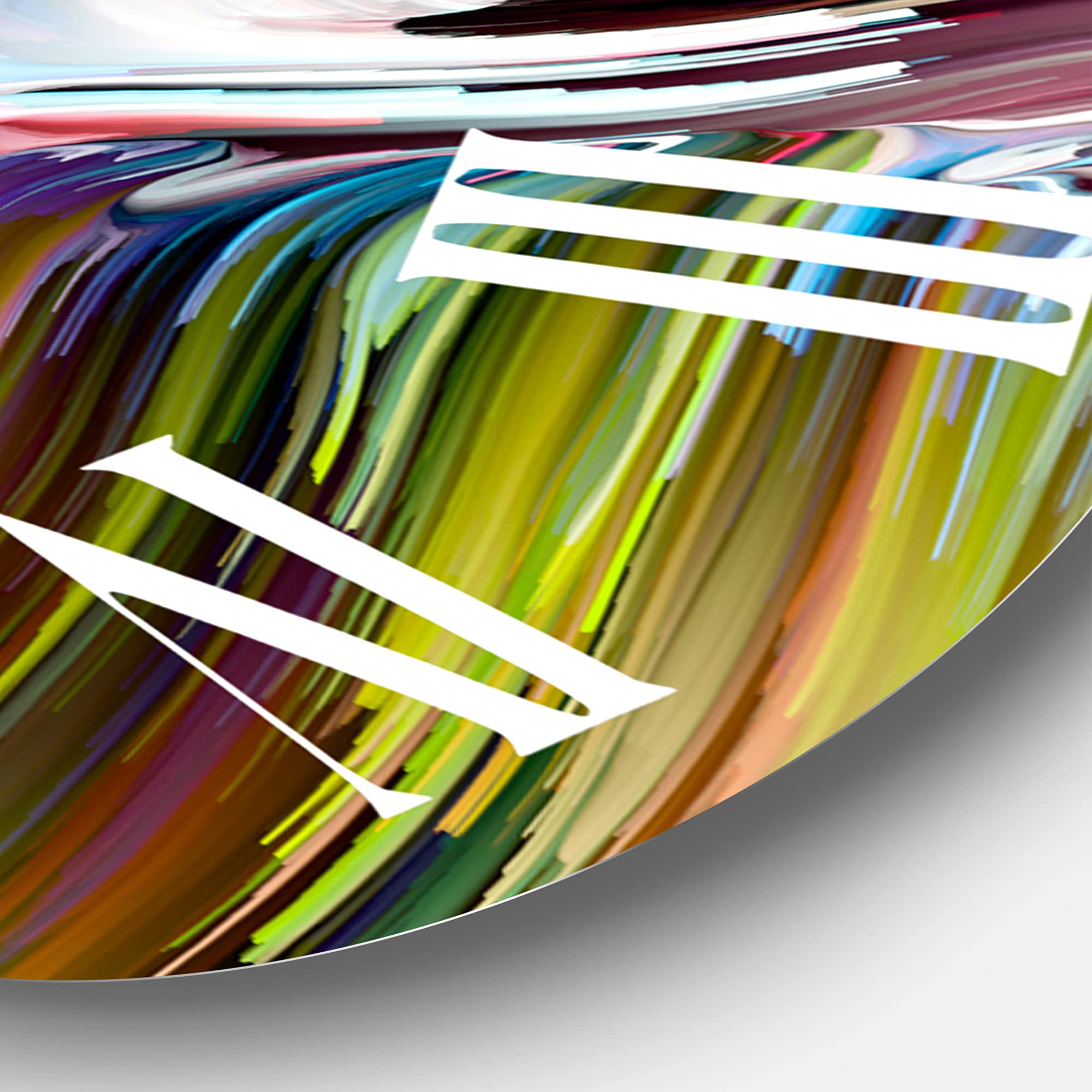 Modern Abstract Wall Clock 'Colour Fusion' - Large Fractal Design for Stylish Bedroom, Living Room & Office Decor