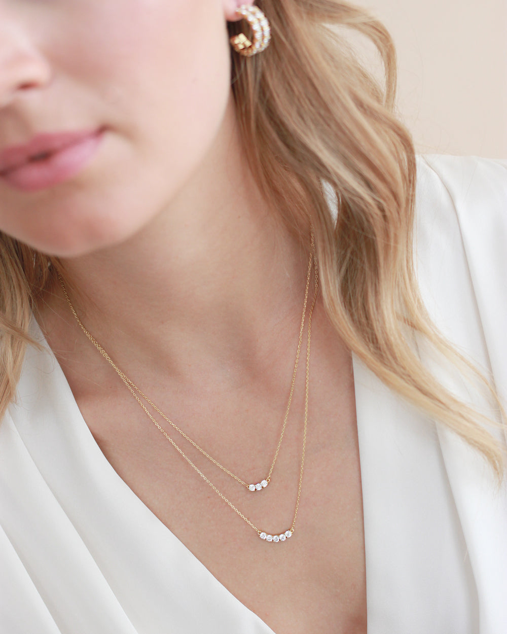 Elegant Tinsley Layered CZ Necklace for Women - Sparkling Cubic Zirconia Pendant Jewelry - Perfect for Parties, Weddings & Date Nights