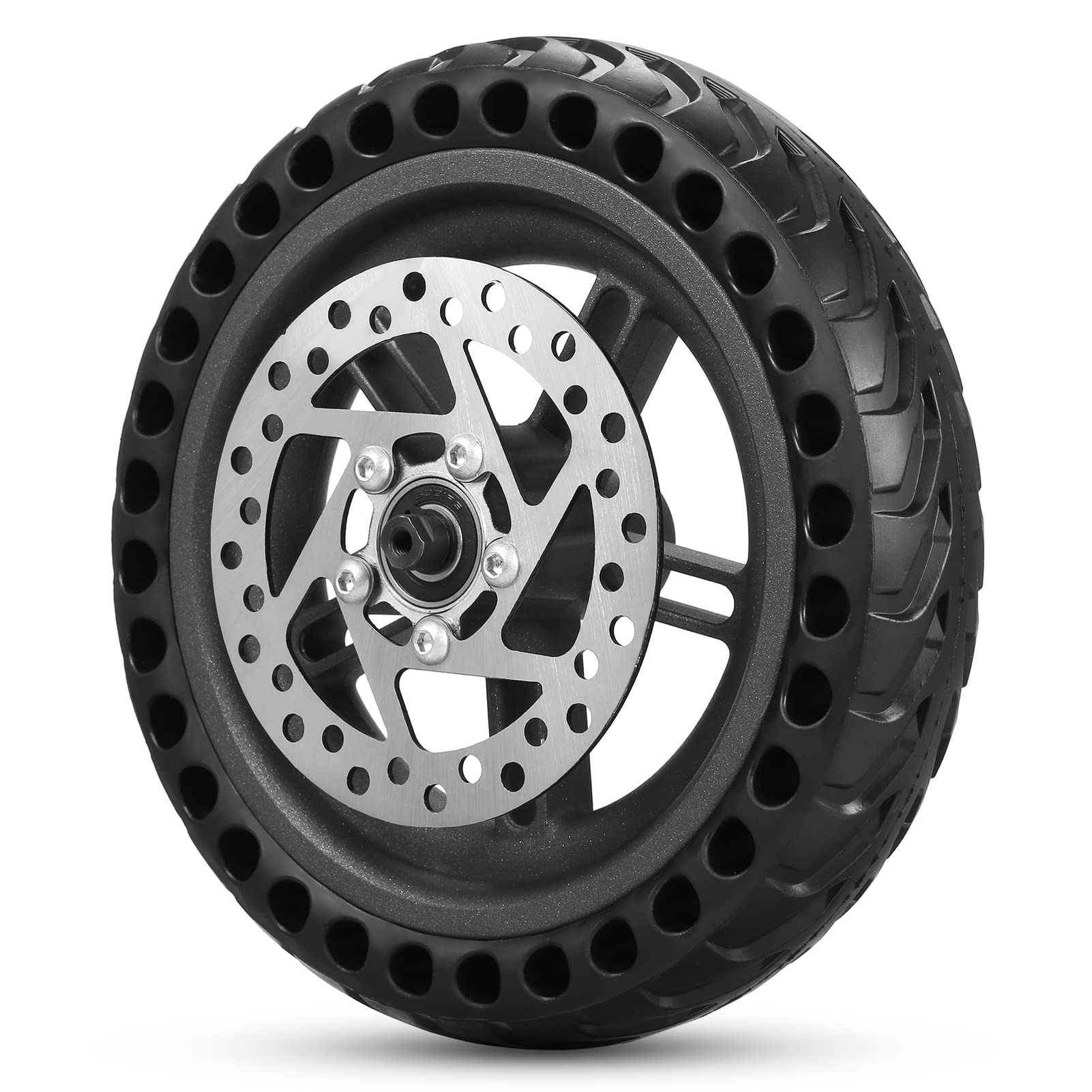 MengK 8.5 Inch Solid Electric Scooter Rear Wheel Replacement with Hub Disc Brake - Compatible with Xiaomi M365 Scooter Parts - Perfect for Commuting & Urban Travel Accessories