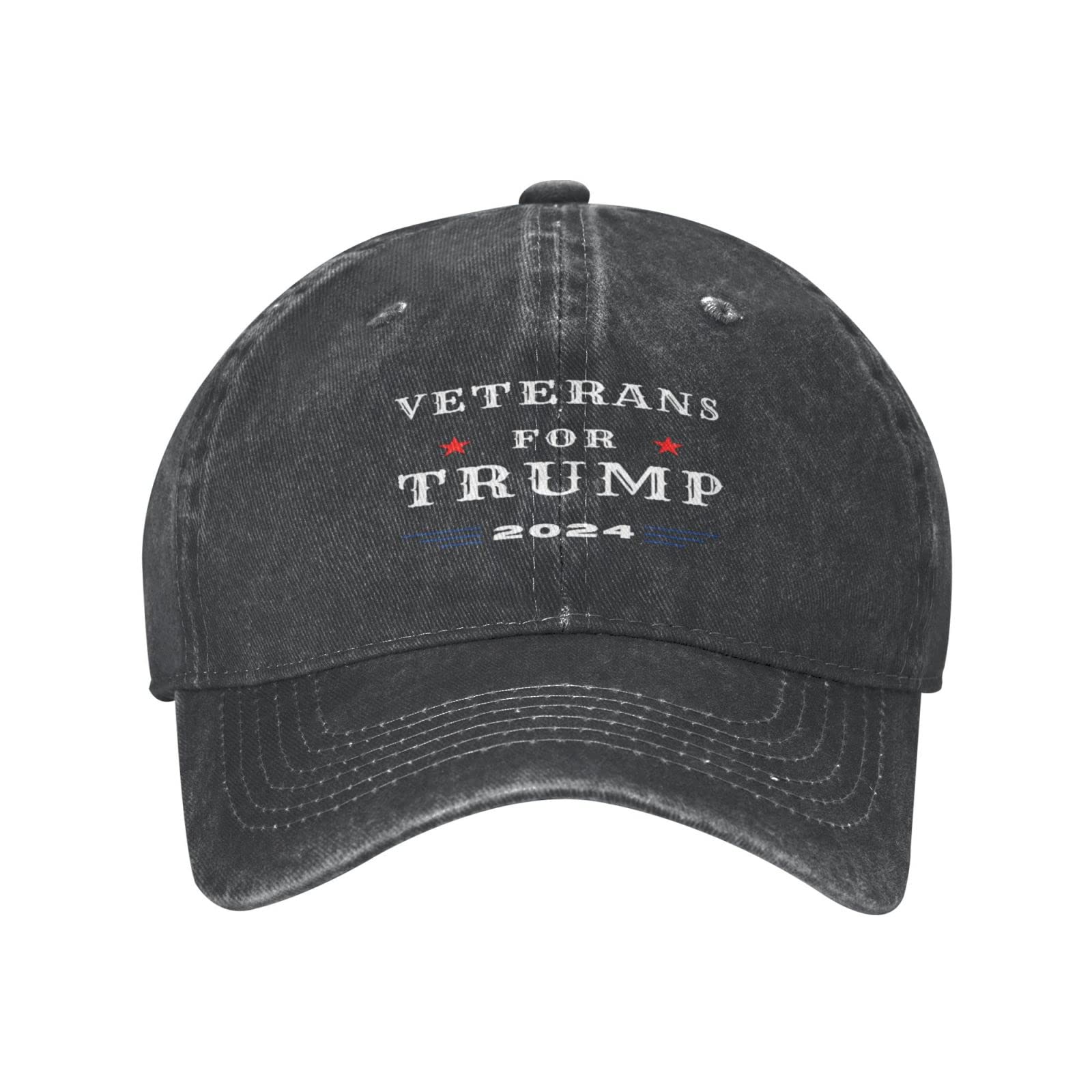Paosimi Adjustable Denim Cowboy Baseball Cap - Patriotic Trump 2024 Veterans Hat for Men & Women - Perfect for Political Rallies, Veterans Day & Outdoor Events