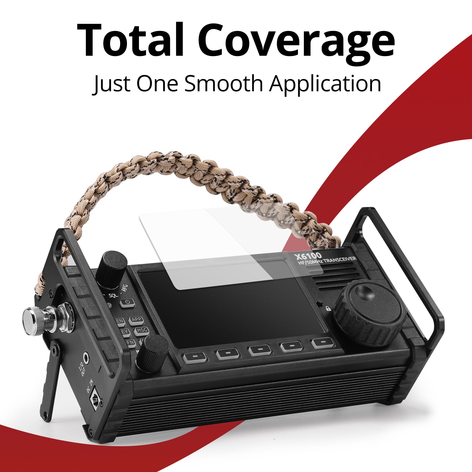 Radioddity X6100 H1 Protective Bracket Kit - Durable Screen Protector & Braided Rope Handle Accessories for Xiegu X6100 Portable Radio | Perfect for Outdoor Adventures, Hiking, and Emergency Communication