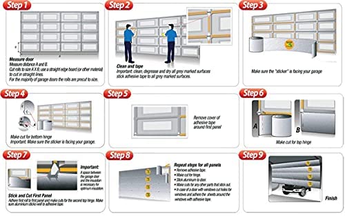 Premium Garage Door Insulation Kit - Dual Layer White & Silver Reflective Foam Panels (5-Pack, 18'x8') - Energy Efficient Home Improvement for Temperature Control & Noise Reduction - Perfect for Residential Garages, Workshops & Storage Areas