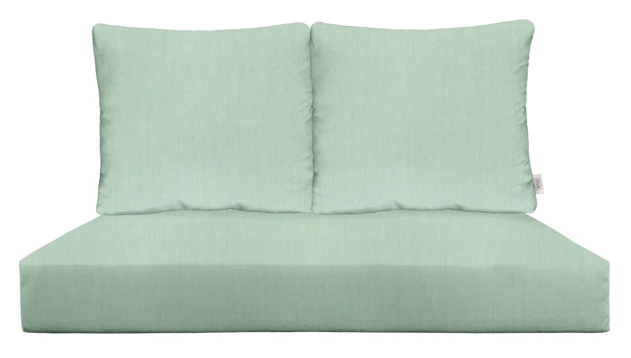 Sunbrella Canvas Blues Deep Seating Loveseat Cushion Set - Waterproof Outdoor Patio Furniture Cushions for Garden, Poolside & Backyard Relaxation