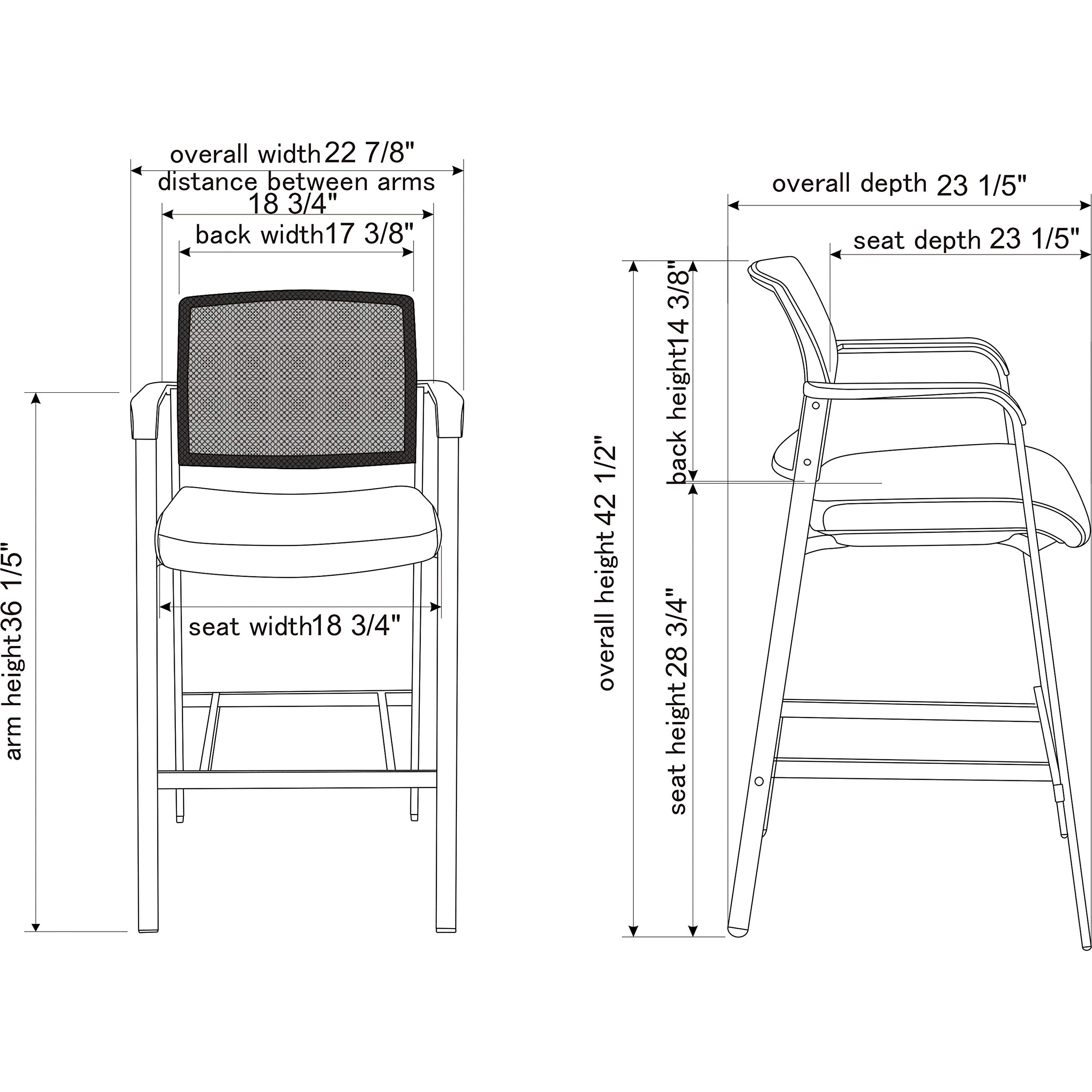 Lorell Mesh Back Guest Stool - Ergonomic Office & Home Seating with Breathable Design - Perfect for Waiting Areas, Conference Rooms & Compact Spaces