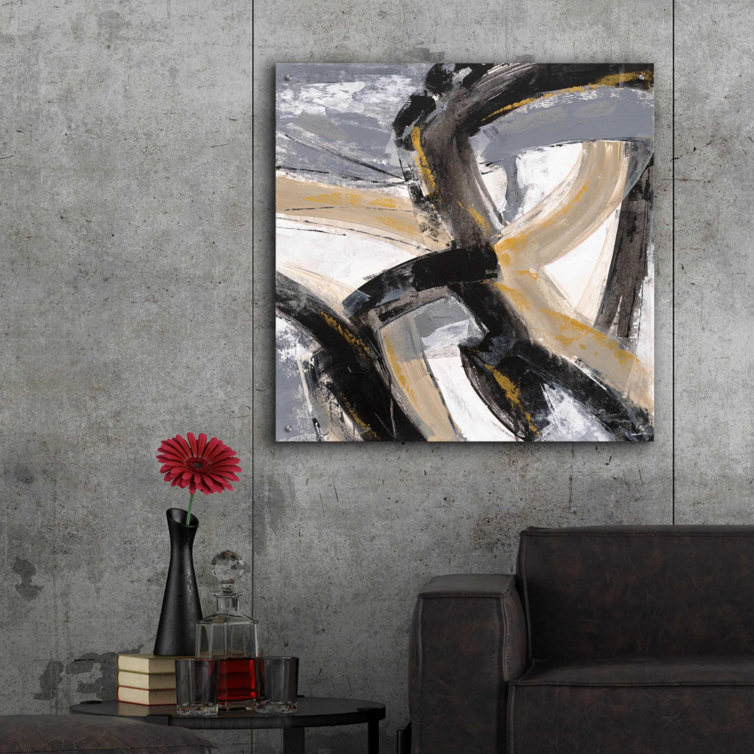 Urban Graffiti II Acrylic Glass Wall Art by Silvia Vassileva - 36x36 Inches Modern Abstract Painting for Living Room, Bedroom & Office Decor