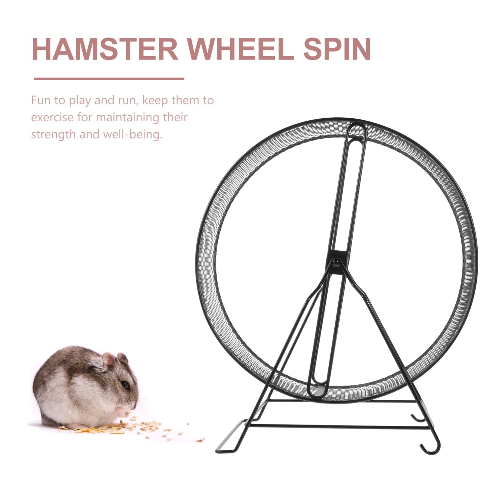 Small Pet Exercise Wheel for Hamsters, Chinchillas, Hedgehogs & Rats - Silent Spinner Running Toy with Non-Slip Base for Cage - Perfect for Nocturnal Pets' Nighttime Activity & Fitness