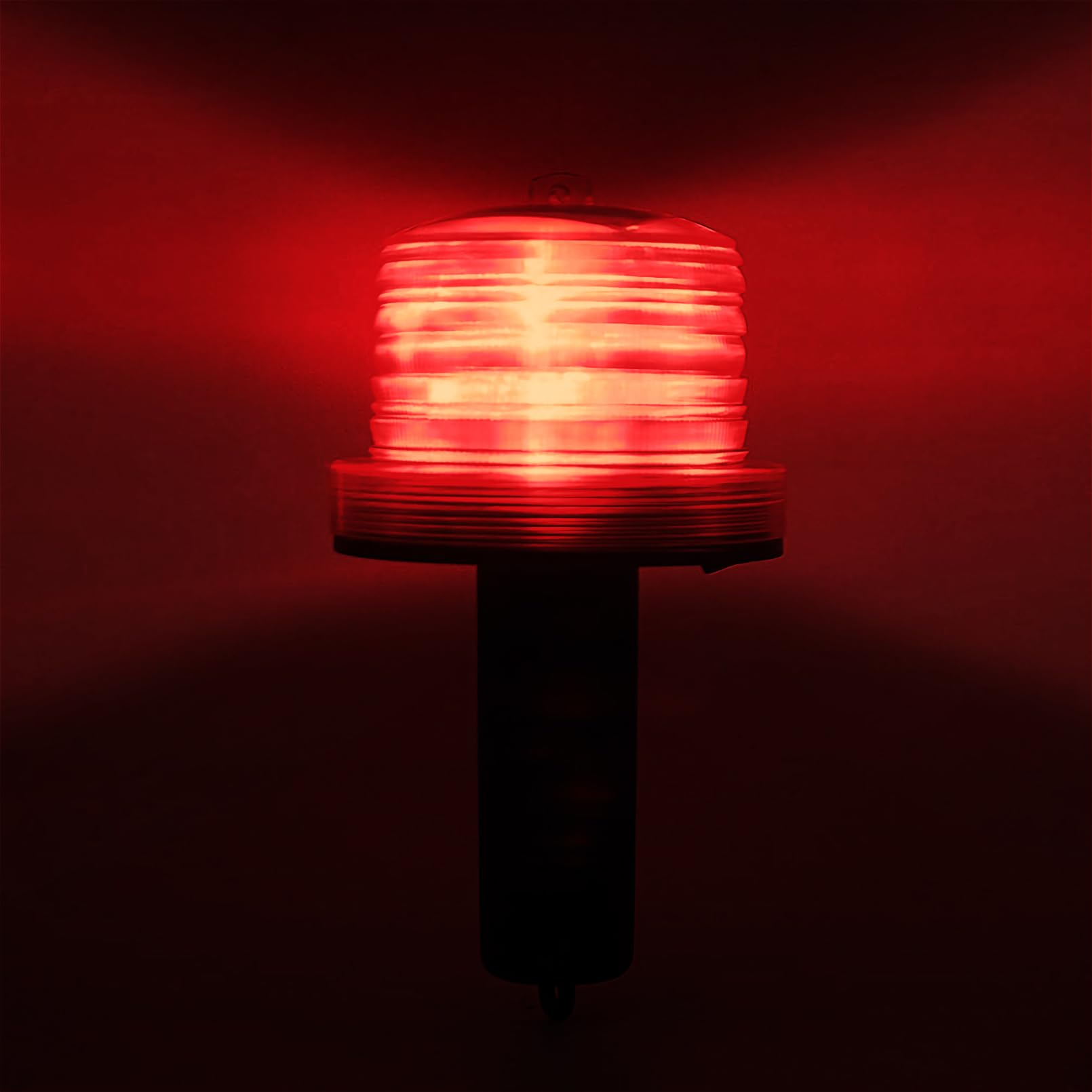 Luwint Solar Powered LED Emergency Strobe Warning Light - Handheld Red Safety Beacon for Road Construction, Traffic Cones & Hazard Scenarios | Portable & Rechargeable for Night Work, Emergency Signaling & Roadside Safety