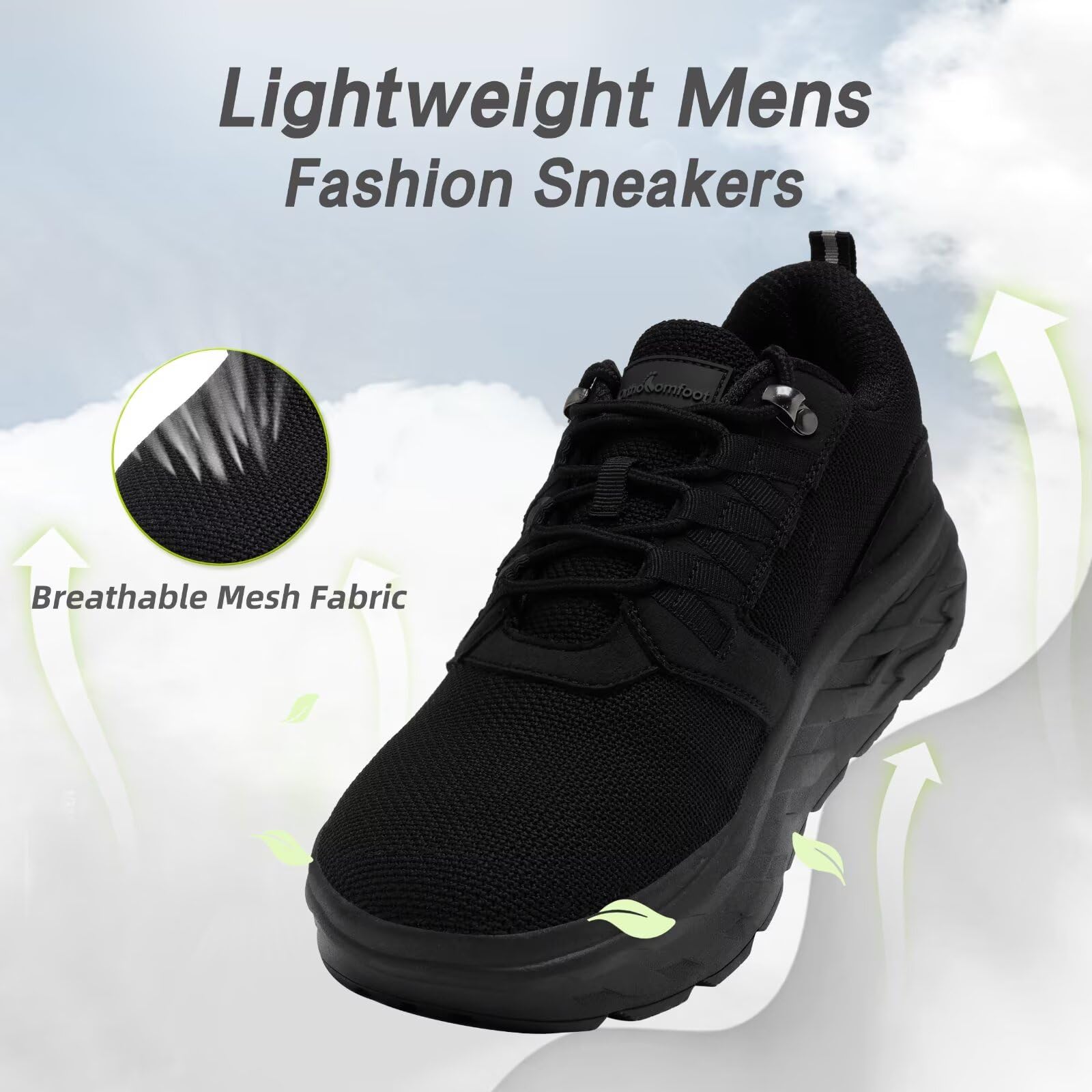 Men's Orthopedic Diabetic Walking Shoes - Wide Width Comfort Sneakers with Arch Support for Plantar Fasciitis, Hammer Toes & Foot Pain Relief | Breathable Work, Sports & Casual Shoes for Swollen Feet | Perfect for Walking, Running, Tennis & Daily Activities