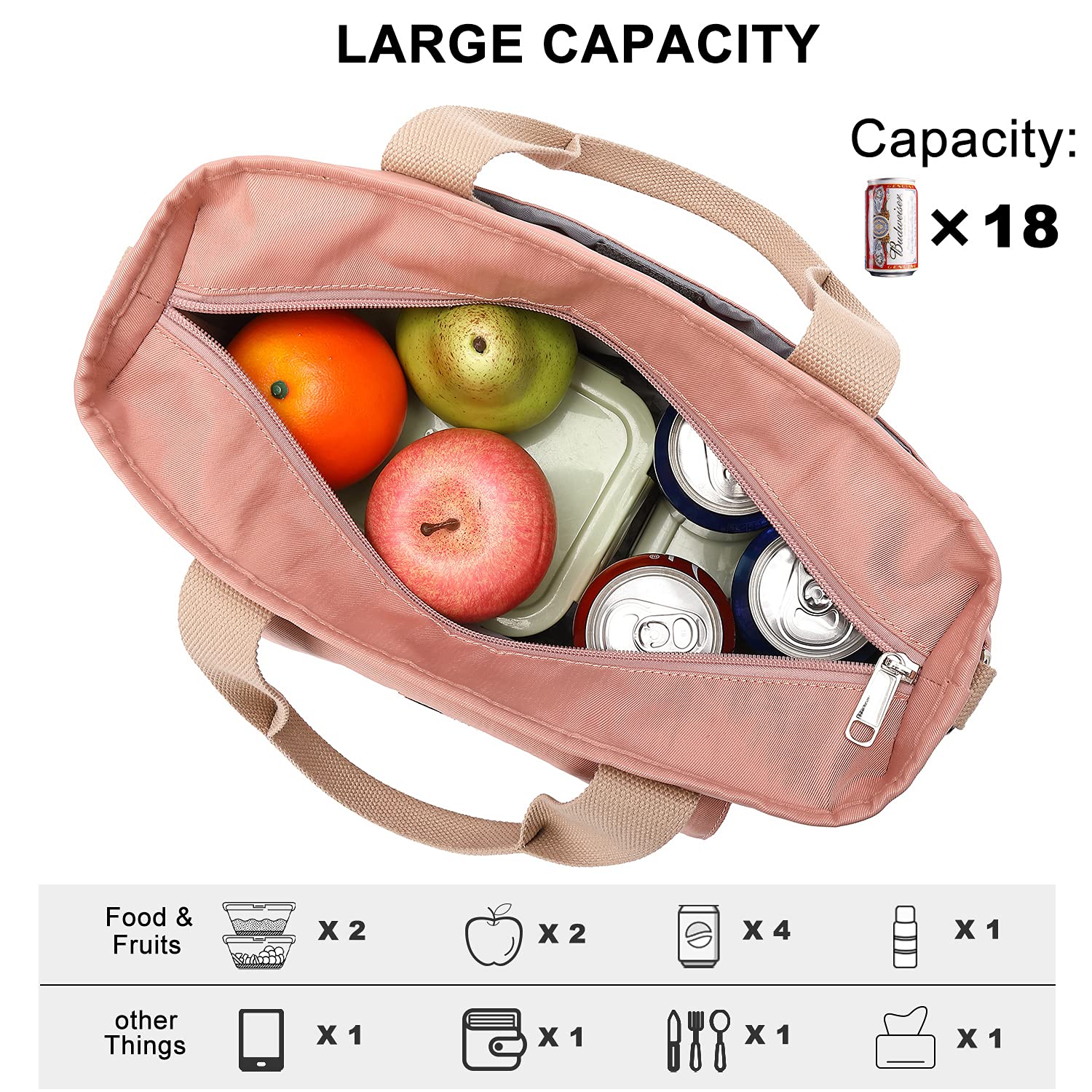 Weitars Insulated Lunch Bag for Women - Extra Large Lunch Tote Box for Work, Office & School | Leakproof & Thermal Food Container for Meal Prep, Picnics & Daily Commute