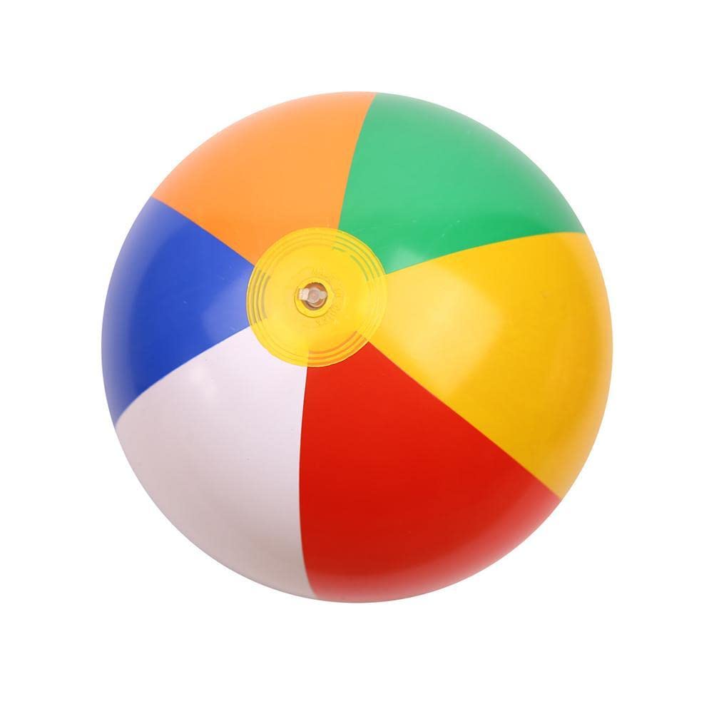 QAQE 14-Inch Inflatable Beach Balls for Kids - Rainbow Color Summer Swimming Pool Party Toys, Water Play & Outdoor Fun - Perfect for Beach Parties, Pool Games & Backyard Activities