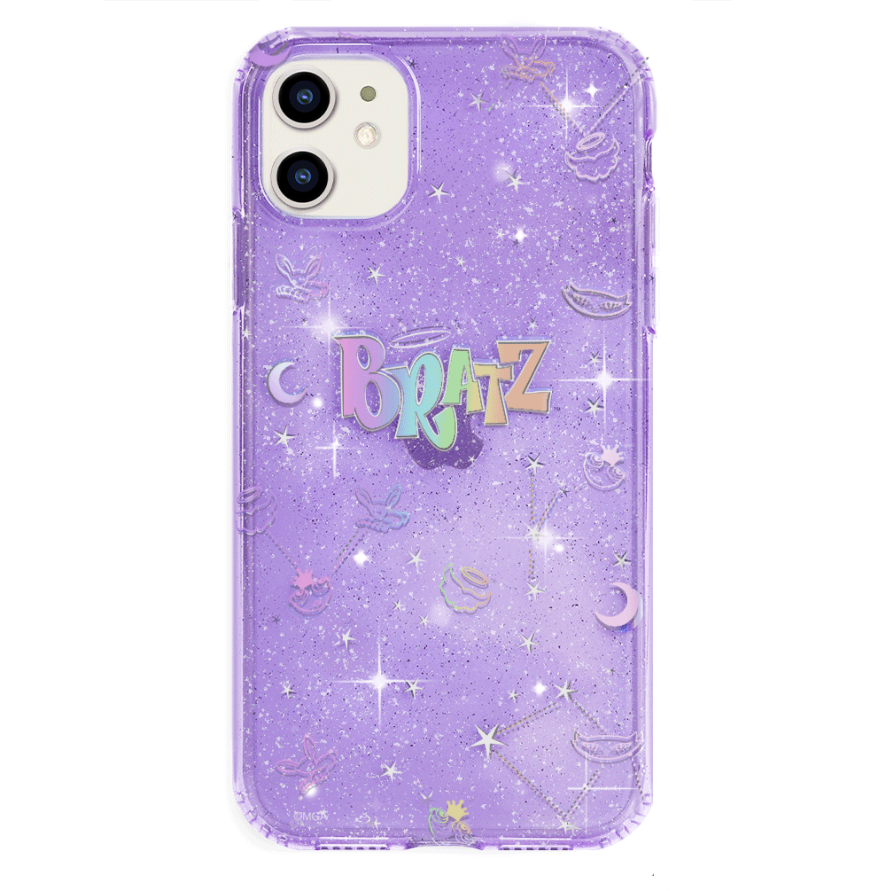 Bratz Celestial Glitter iPhone Case - Trendy Protective Phone Cover for iPhone 13/14/15 - Sparkly Glam Design for Girls & Teens - Perfect for School, Parties & Everyday Use