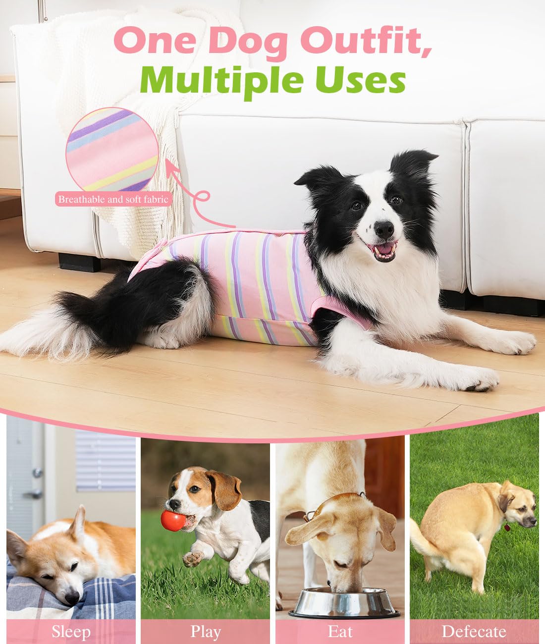 Dog Surgery Recovery Suit - Post-Surgical Onesie for Male & Female Dogs - Soft Cone Alternative for Abdominal Wounds & Skin Care - Comfortable Pet Bodysuit (Pink) - Ideal for Post-Op Healing & Wound Protection