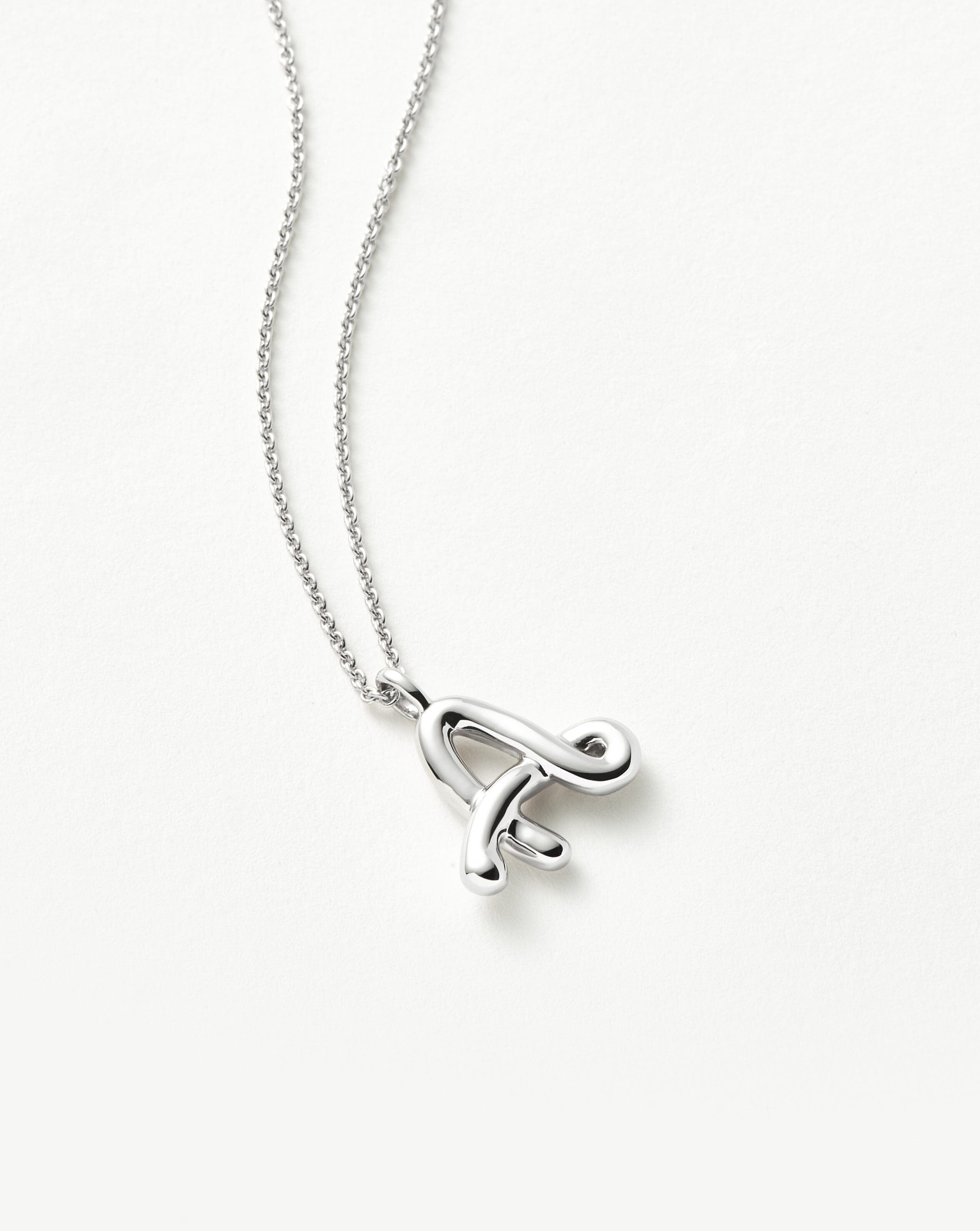 Curly Molten Initial Pendant Necklace - Letter A | Sterling Silver 925 | Personalized Name Jewelry Gift for Women | Perfect for Birthdays, Anniversaries & Special Occasions