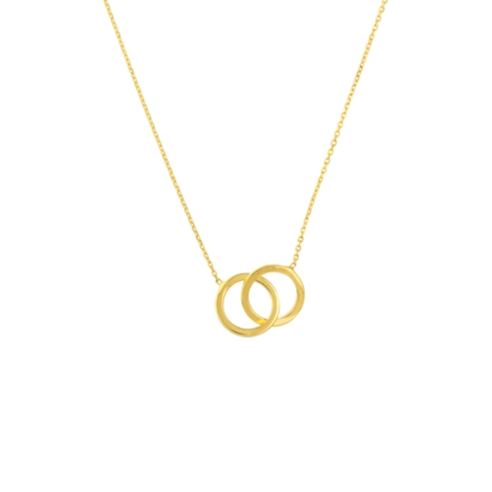 14K Gold Interlocked Circles Adjustable Necklace for Women - Dainty Layering Jewelry Gift for Anniversary, Valentine's Day & Everyday Wear