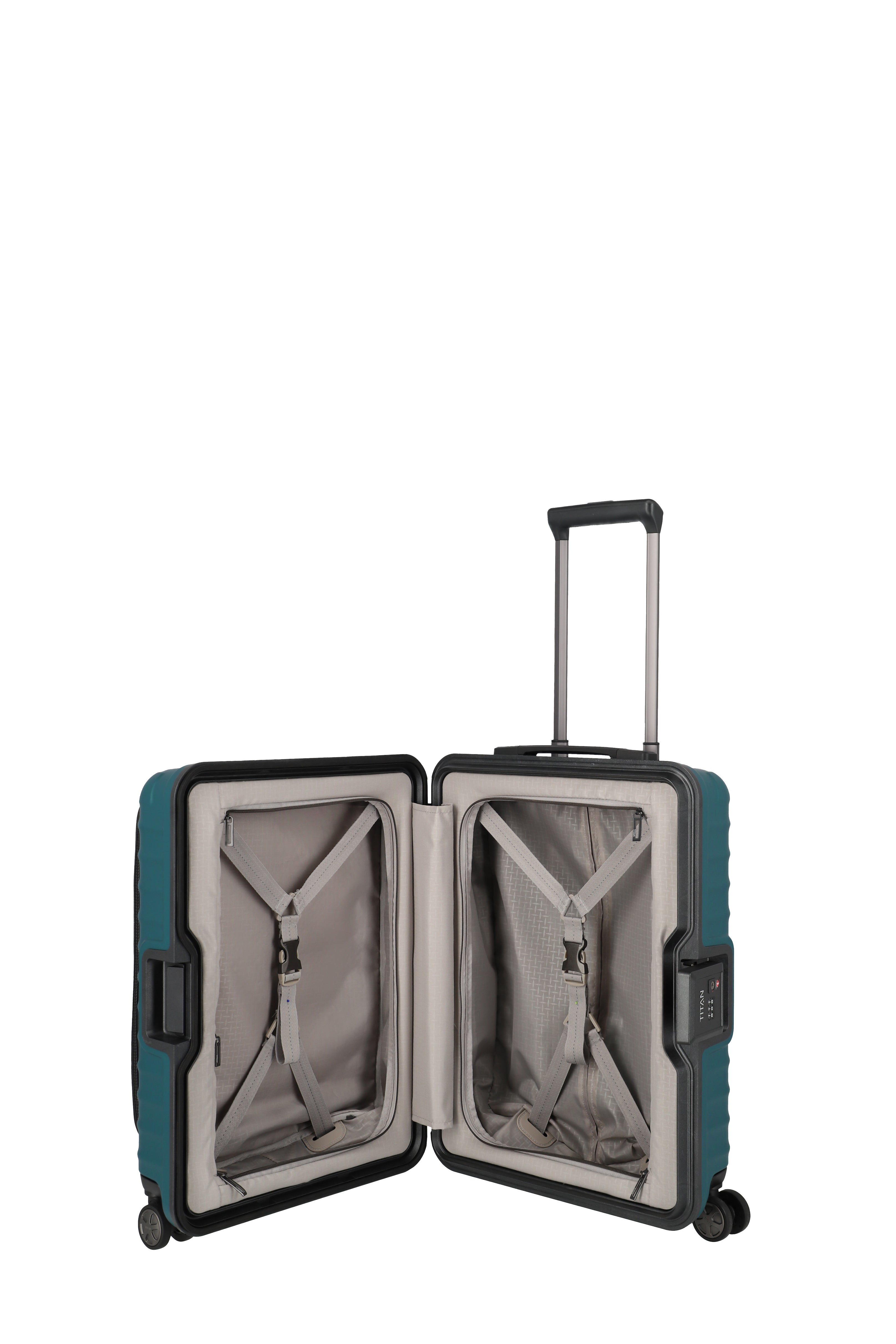 Titan LITRON Frame Trolley S Carry On Luggage with Front Pocket - Lightweight & Durable Suitcase for Business Travel, Weekend Getaways & Airplane Cabin Use