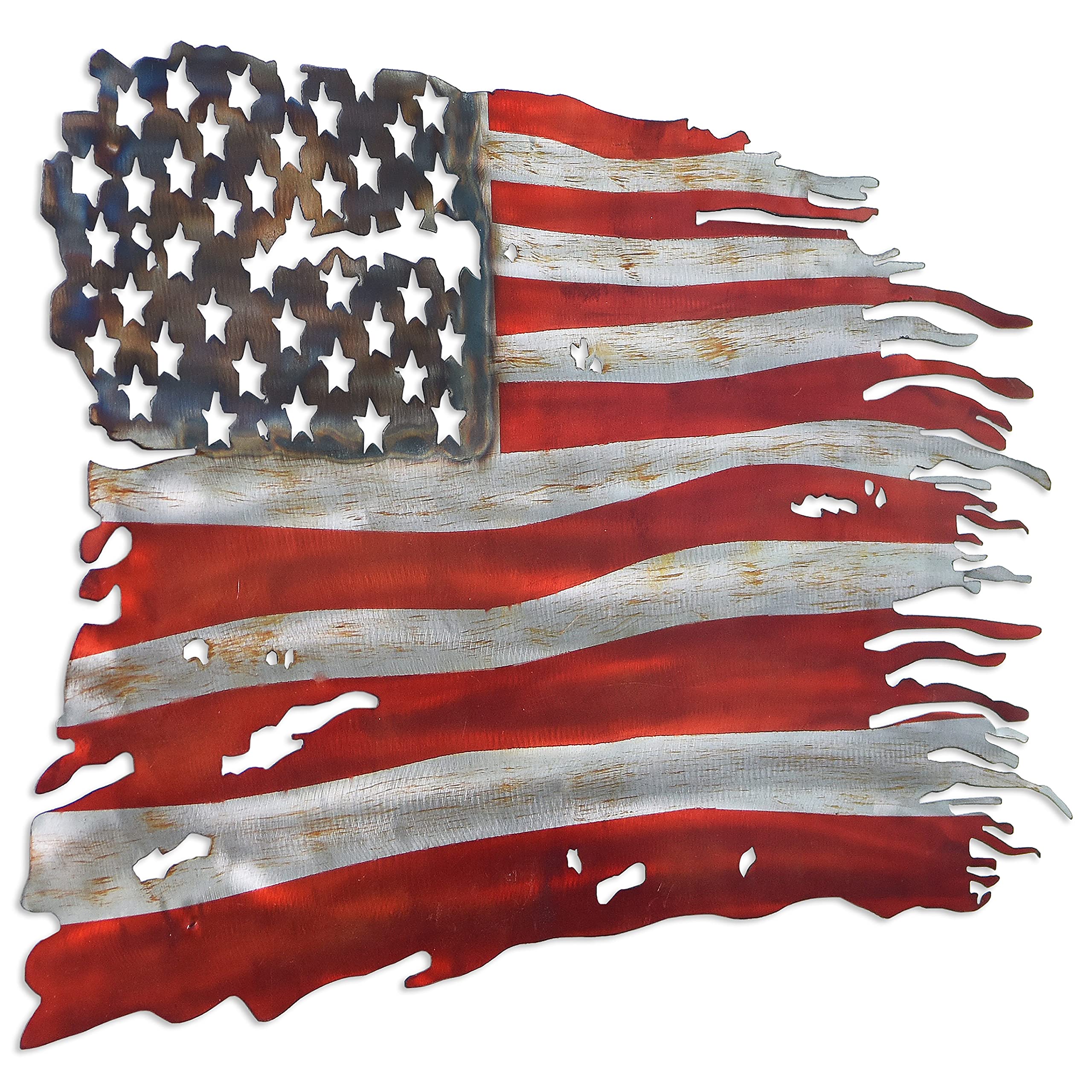 Empire Art Direct Hand Painted Etched Metal Wall Sculpture - Patriotic Free & Brave Wall Art Decor - Ready to Hang for Living Room, Bedroom & Office - Perfect for Home, Office & Gift Giving