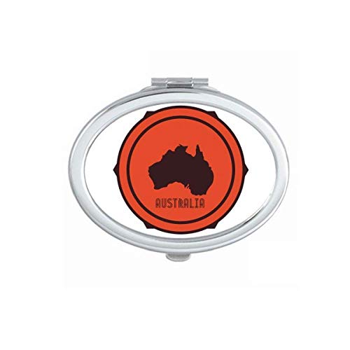 DIYthinker Australia Flavor Map Emblem Illustration Mirror - Portable Folding Double-Sided Makeup Mirror with Stand for Travel, Home Vanity & Professional Makeup Artists