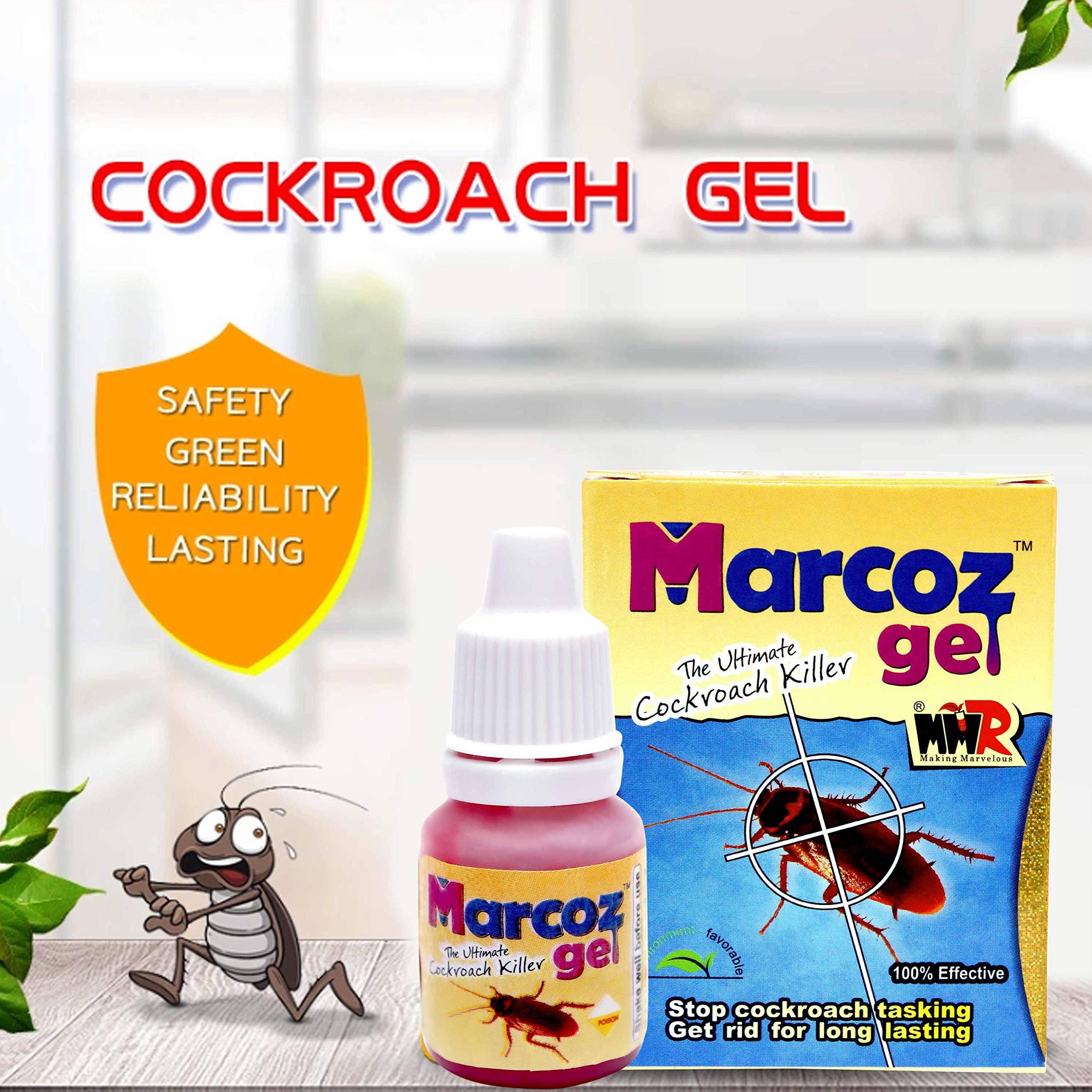 Marcoz Gel Ultimate Cockroach Killer - Powerful Roach Bait (2X20G, Pink) - Guaranteed Fast Elimination - Ideal for Kitchen, Bathroom & Home Pest Control - Pack of 2