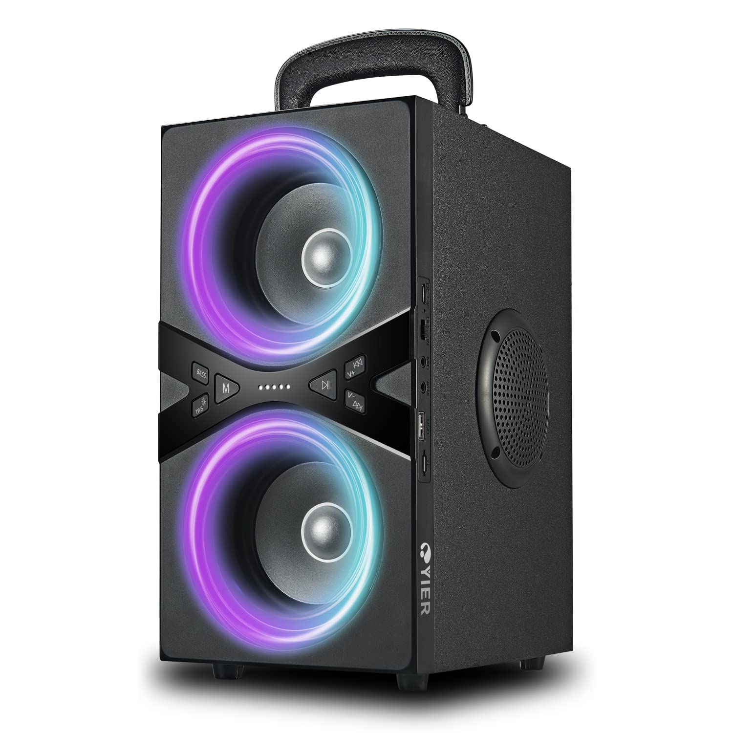 Wireless Bluetooth Speaker with LED Lights, 100dB Loud Sound, 80W Peak Power, Bass Boost Technology, 24H Playtime - Portable TWS Speaker for Outdoor Parties, Beach, Camping & Home Use