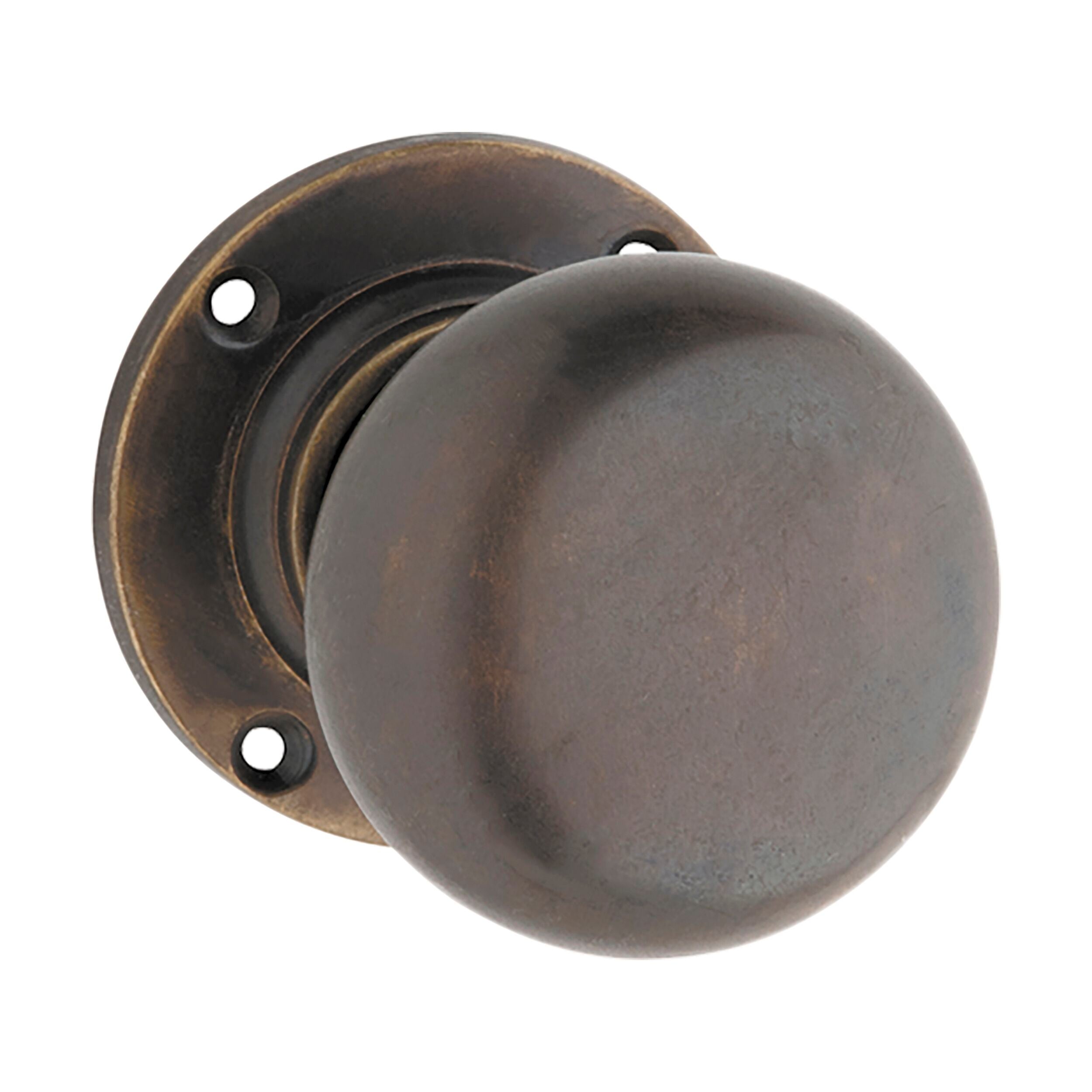 Victorian Round Rose Door Knob Pair - Antique Brass Finish (D54xP65mm BP57mm) - Perfect for Vintage Home Decor & Interior Design