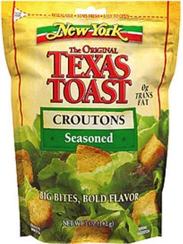 New York The Original Texas Toast Croutons, Seasoned - 5 Oz (Pack of 4) - Perfect for Salads, Soups & Snacking