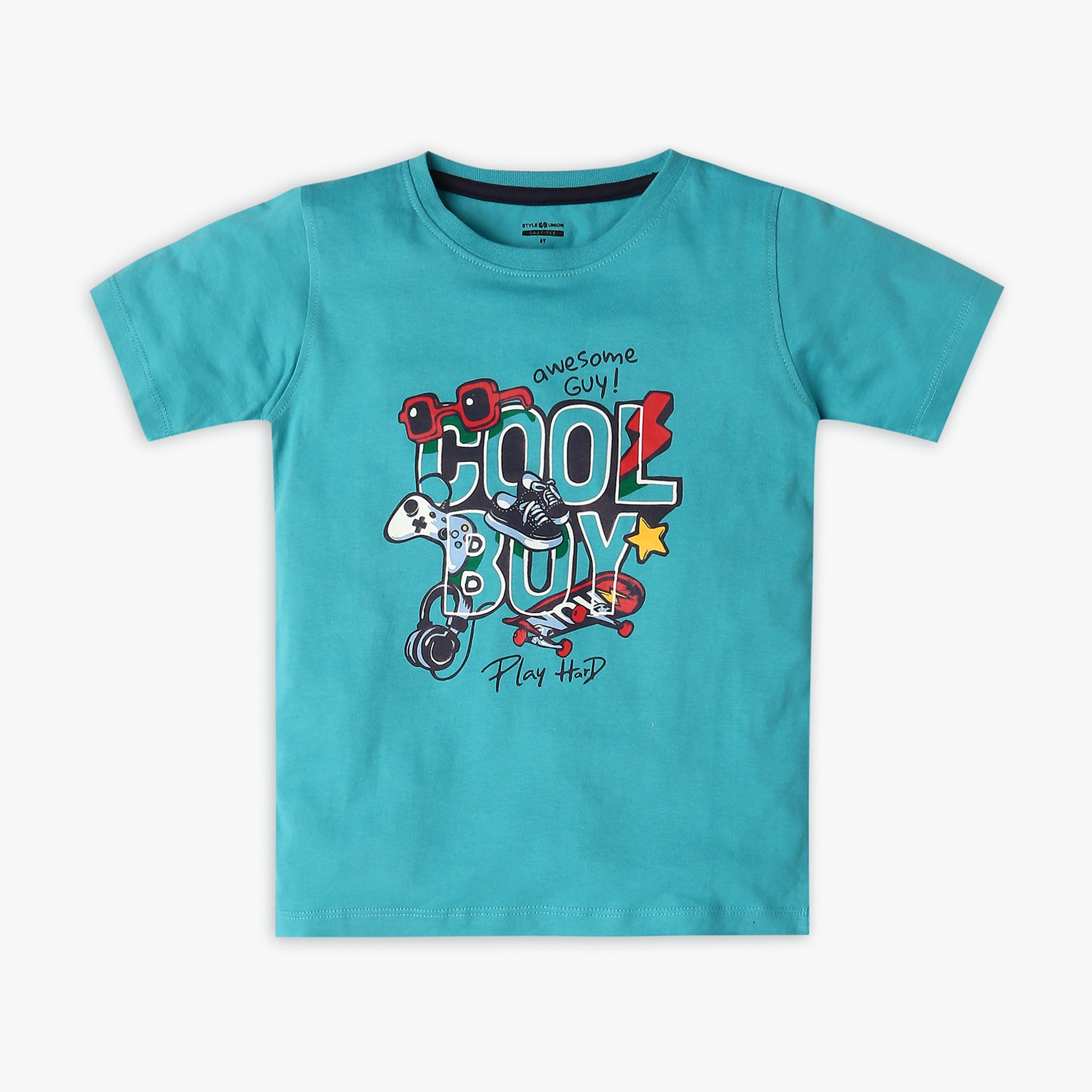 Boys' Regular Fit Graphic T-Shirt - Cool & Comfortable Cotton Tee for School, Play & Everyday Wear