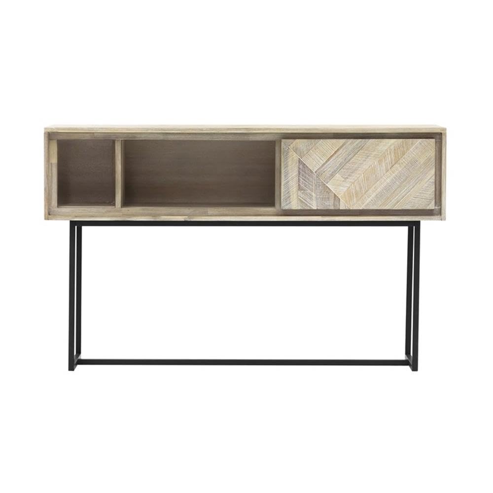 Armen Living Peridot 1-Drawer Writing Desk in Natural Acacia Wood - Modern Home Office Desk for Small Spaces & Study Rooms
