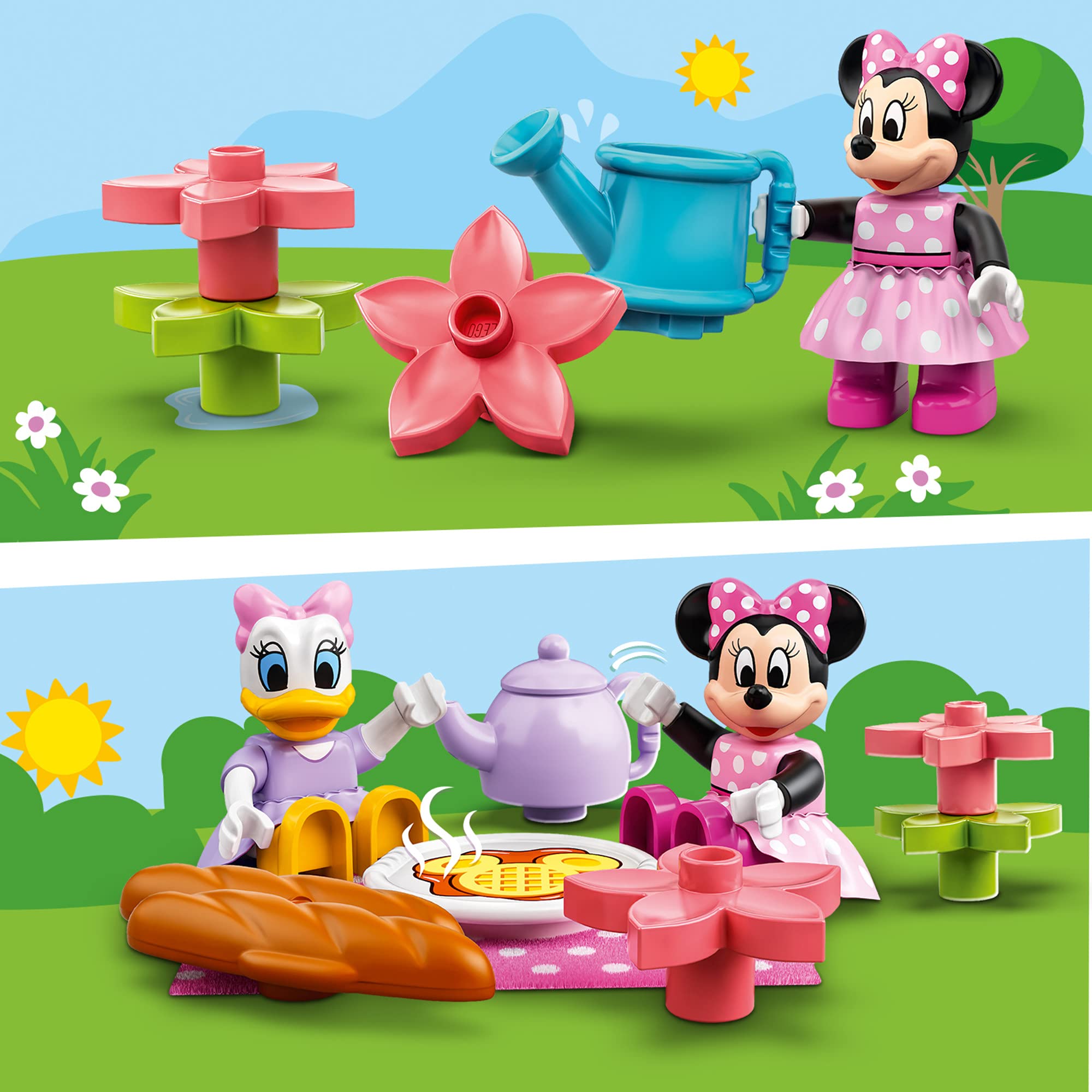 LEGO DUPLO Disney Minnie’s House and Café 10942 Building Blocks Set - 91 Piece Dollhouse Toy for Toddlers & Preschoolers with Minnie Mouse & Daisy Duck Figures - Perfect for Pretend Play & Early Learning