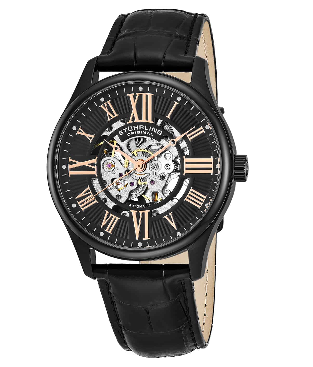 Atrium 747 Automatic 42mm Skeleton Watch for Men - Luxury Stainless Steel Mechanical Timepiece with Transparent Dial - Perfect for Business, Formal Events & Gift Giving