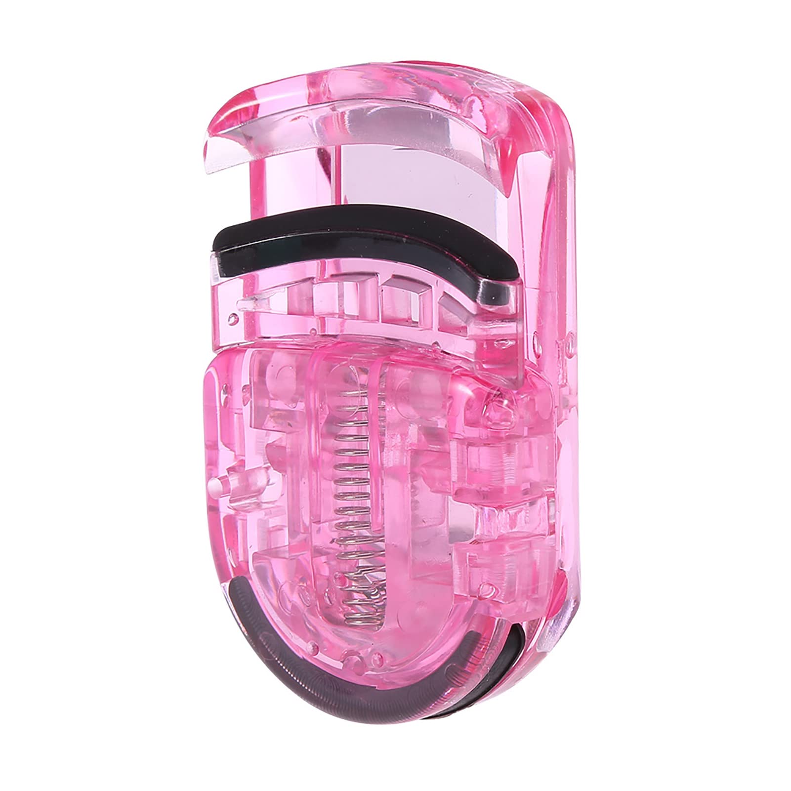 Mini Eyelash Curler - Portable Travel Lash Curling Tool with Rubber Pads for Natural Curved Lashes | Perfect for Makeup Kits & On-the-Go Beauty | Pink