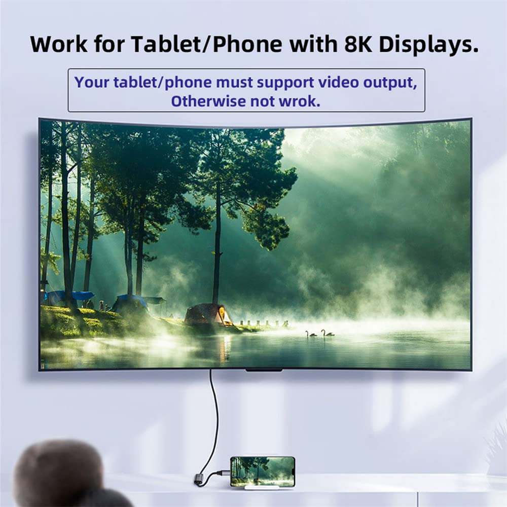 NFHK USB4 USB-C to Mini DisplayPort Cable - 8K 60Hz & 4K UHD Monitor Display Adapter - Perfect for Gaming, Video Editing & Multi-Screen Workstations