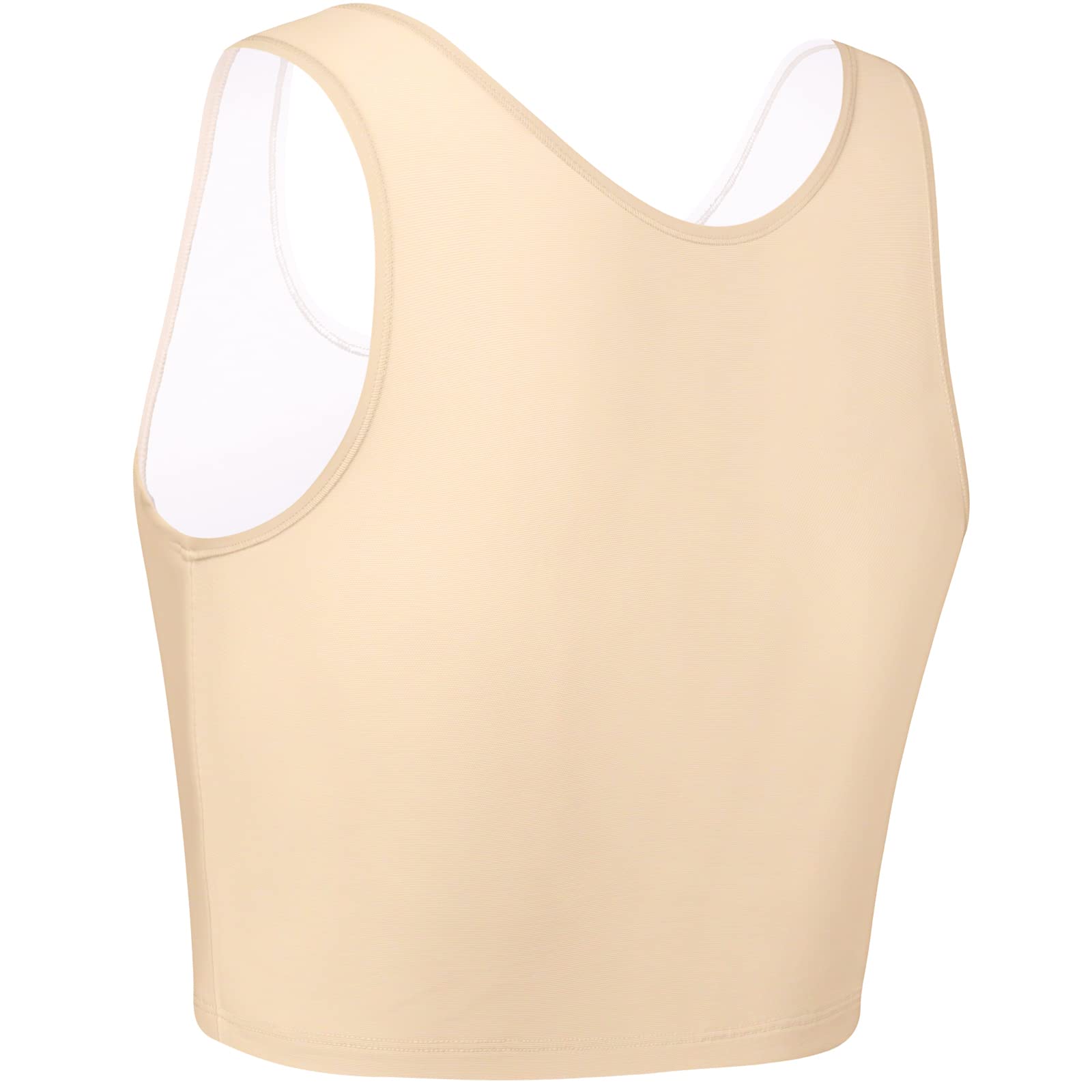 FTM Chest Binder for Transgender Men - Breathable Zip Up Half Binder for Binding & Compression - Perfect for Everyday Wear, Workouts, and Cosplay
